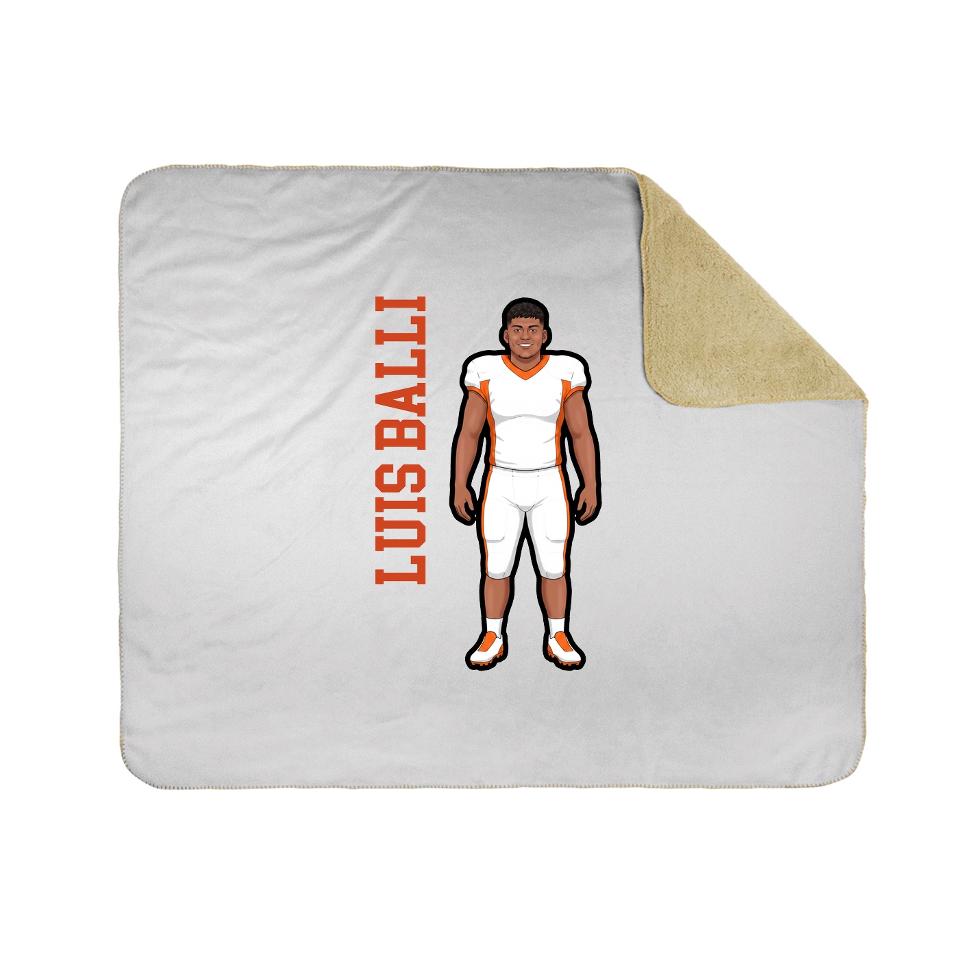 Throw Blanket — Name Vertical in White