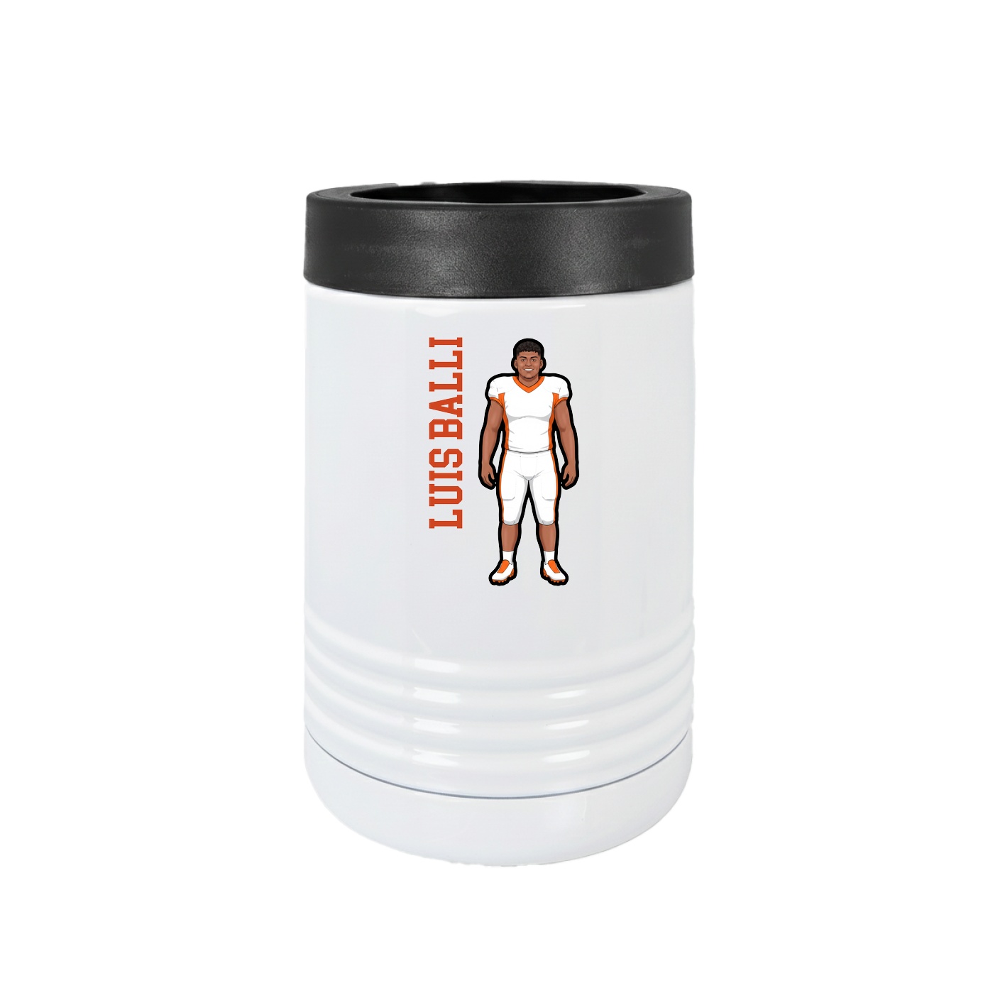 Beverage Holder — Name Vertical in White