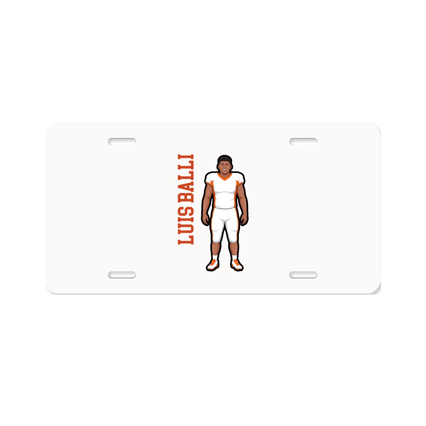 License Plate — Name Vertical in Classic