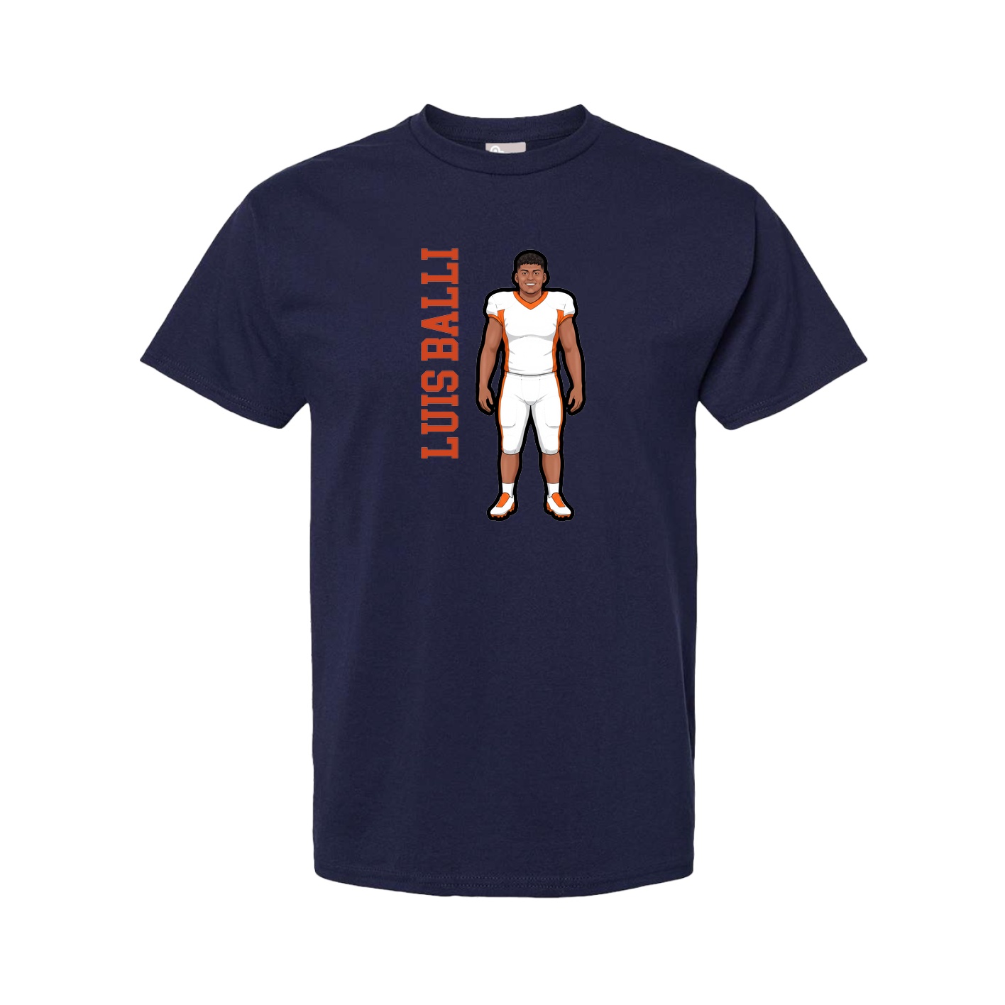 Youth Tee — Name Vertical in Navy