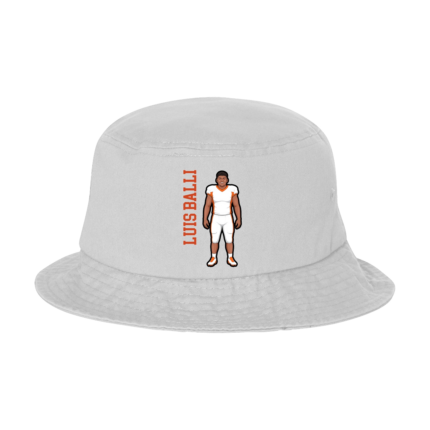 Bucket Cap — Name Vertical in White