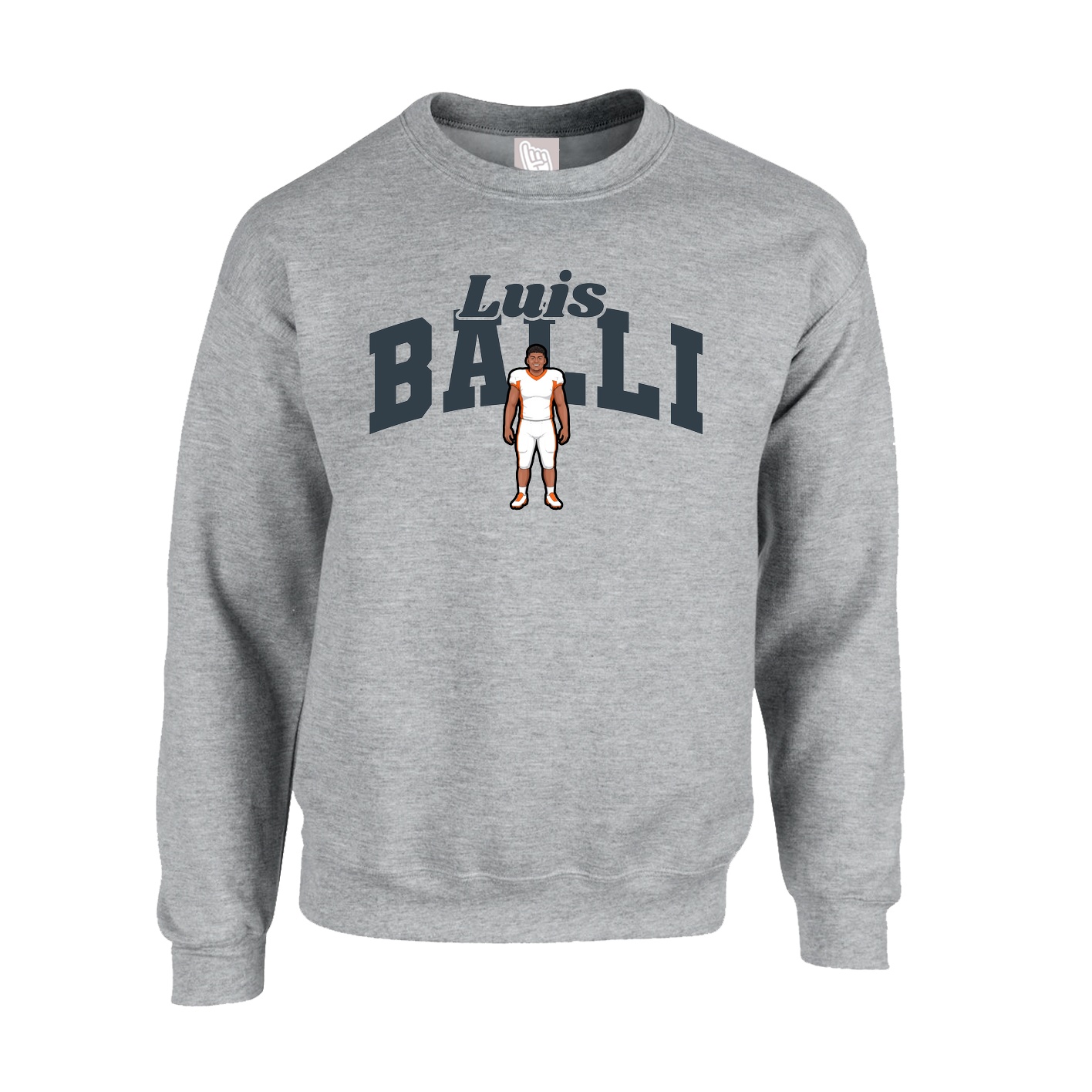 Fleece Crew — Signature Arch in Grey