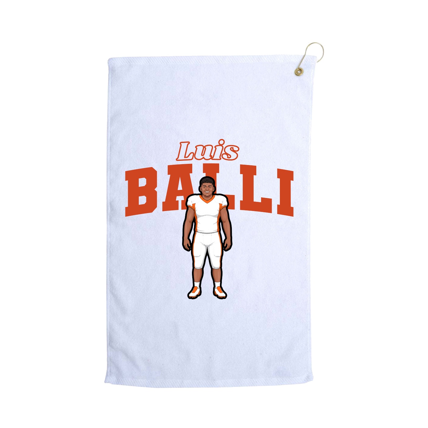 Golf Towel — Name Arch in White