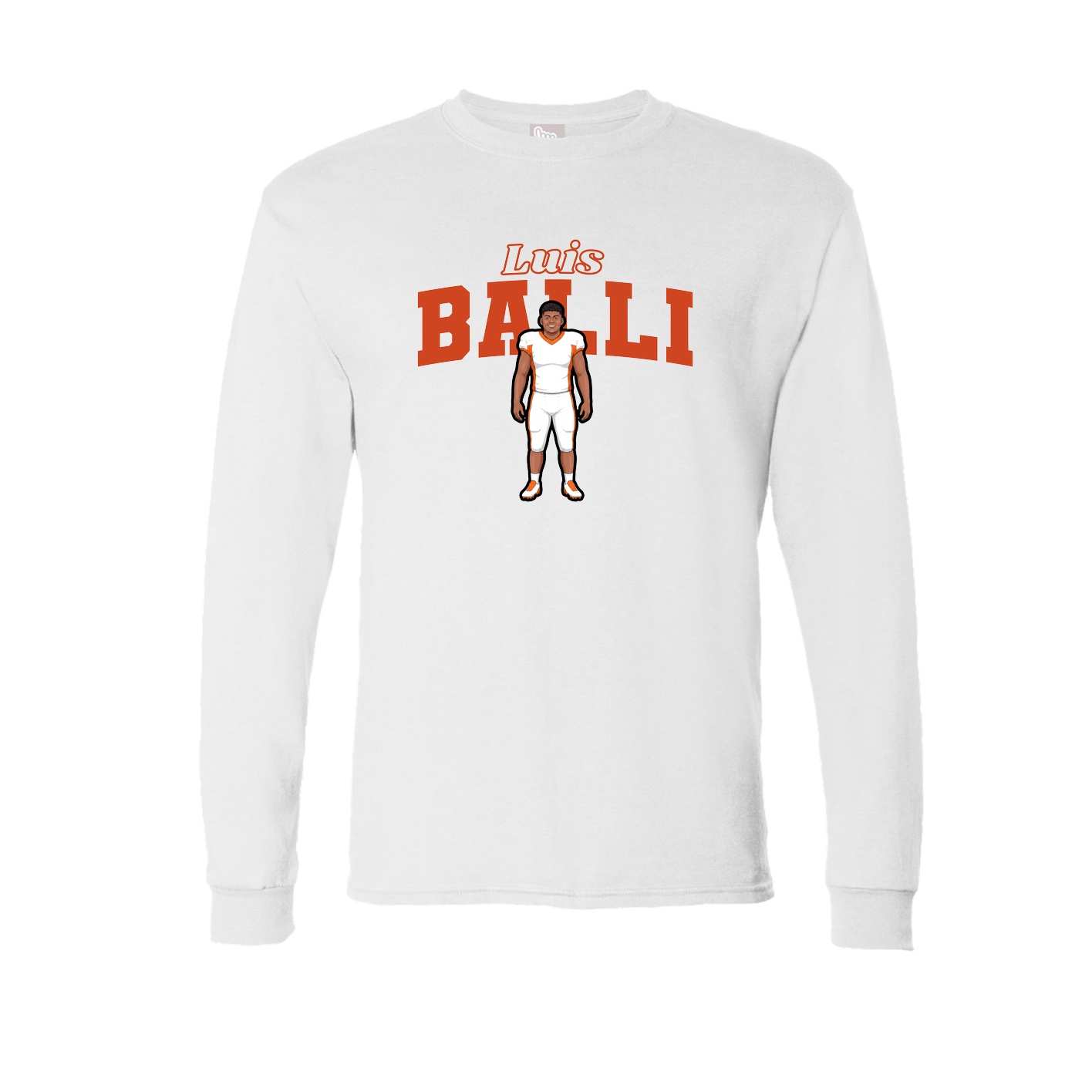 Long Sleeve Tee — Name Arch in White