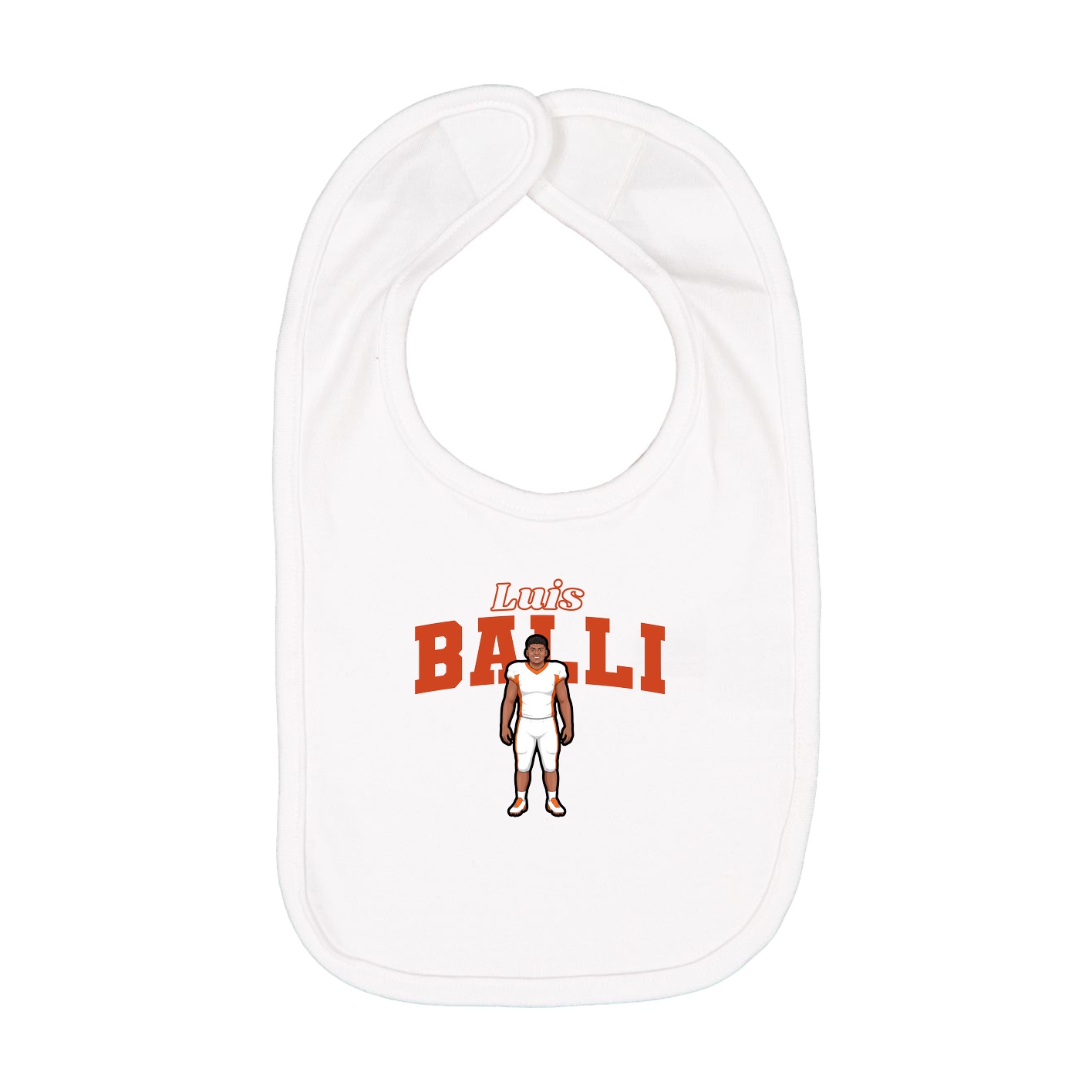 Infant Bib — Name Arch in White