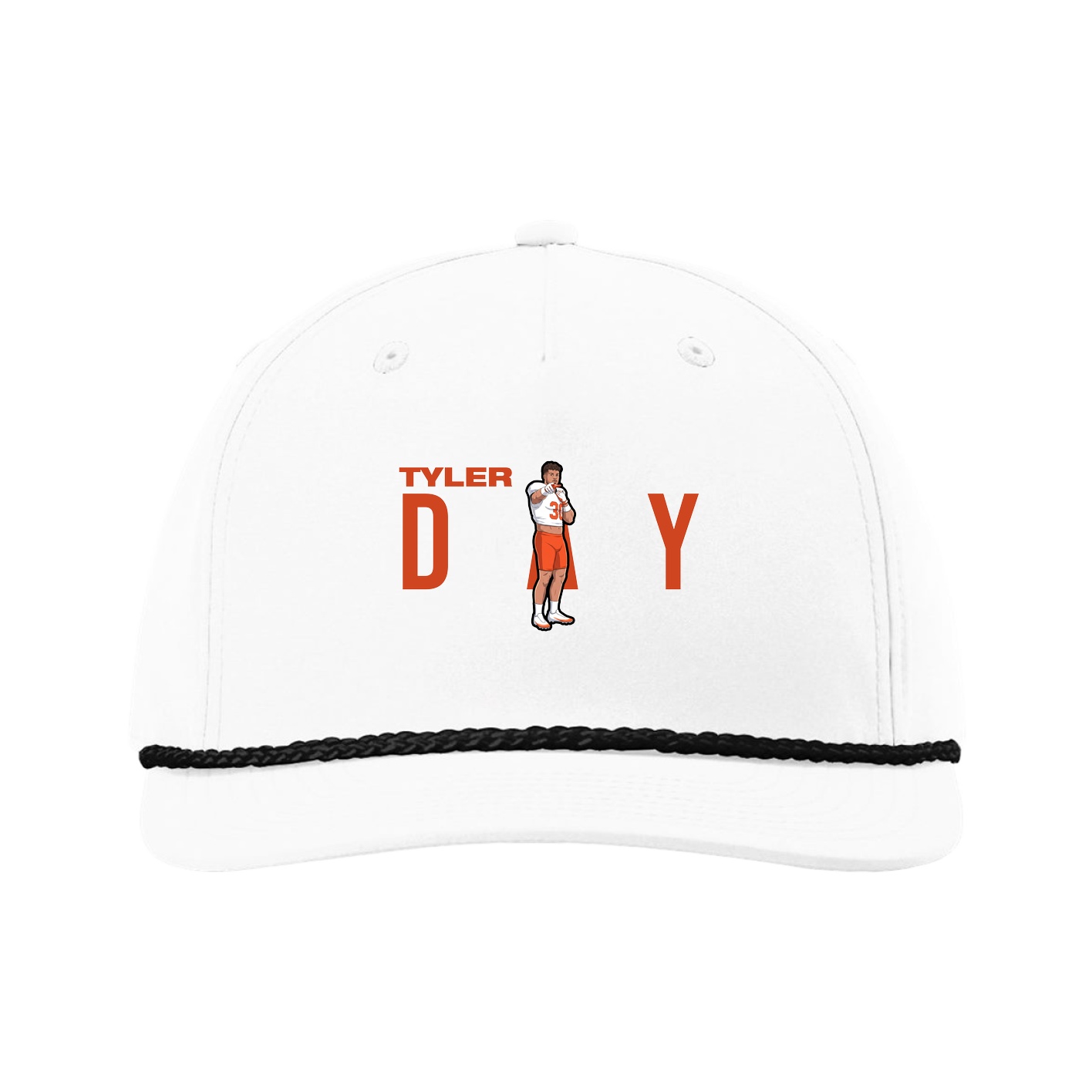 Five-Panel Classic Rope Cap — Player Name in White