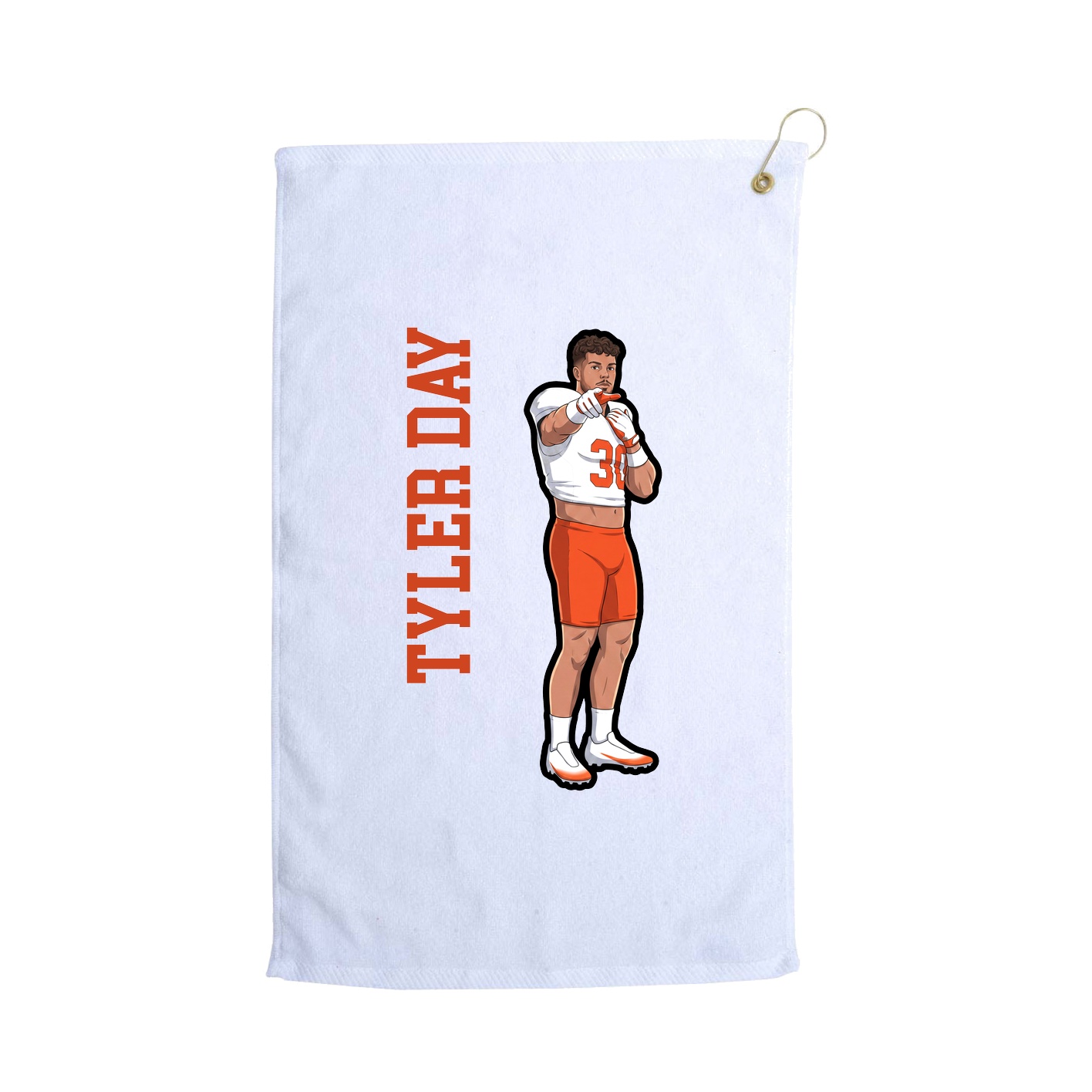 Golf Towel — Name Vertical in White