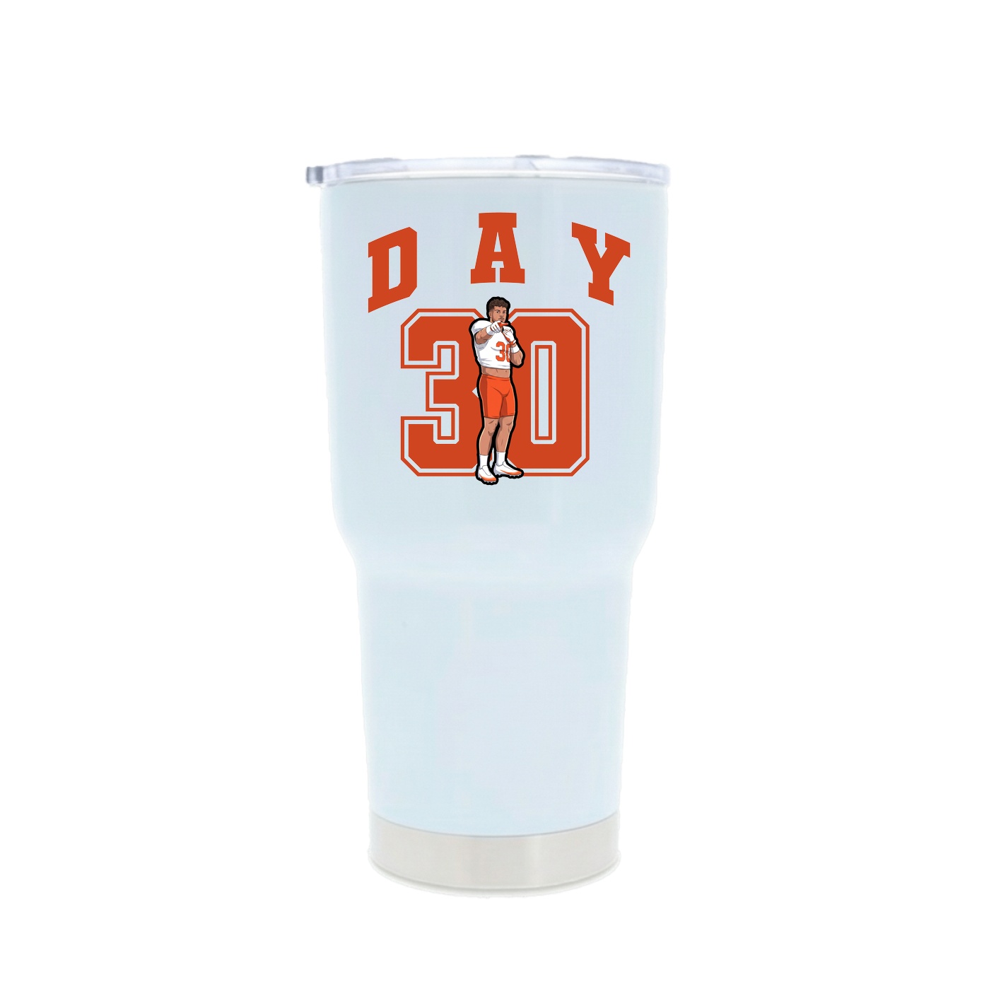 30oz Stainless Steel Tumbler — Number in White
