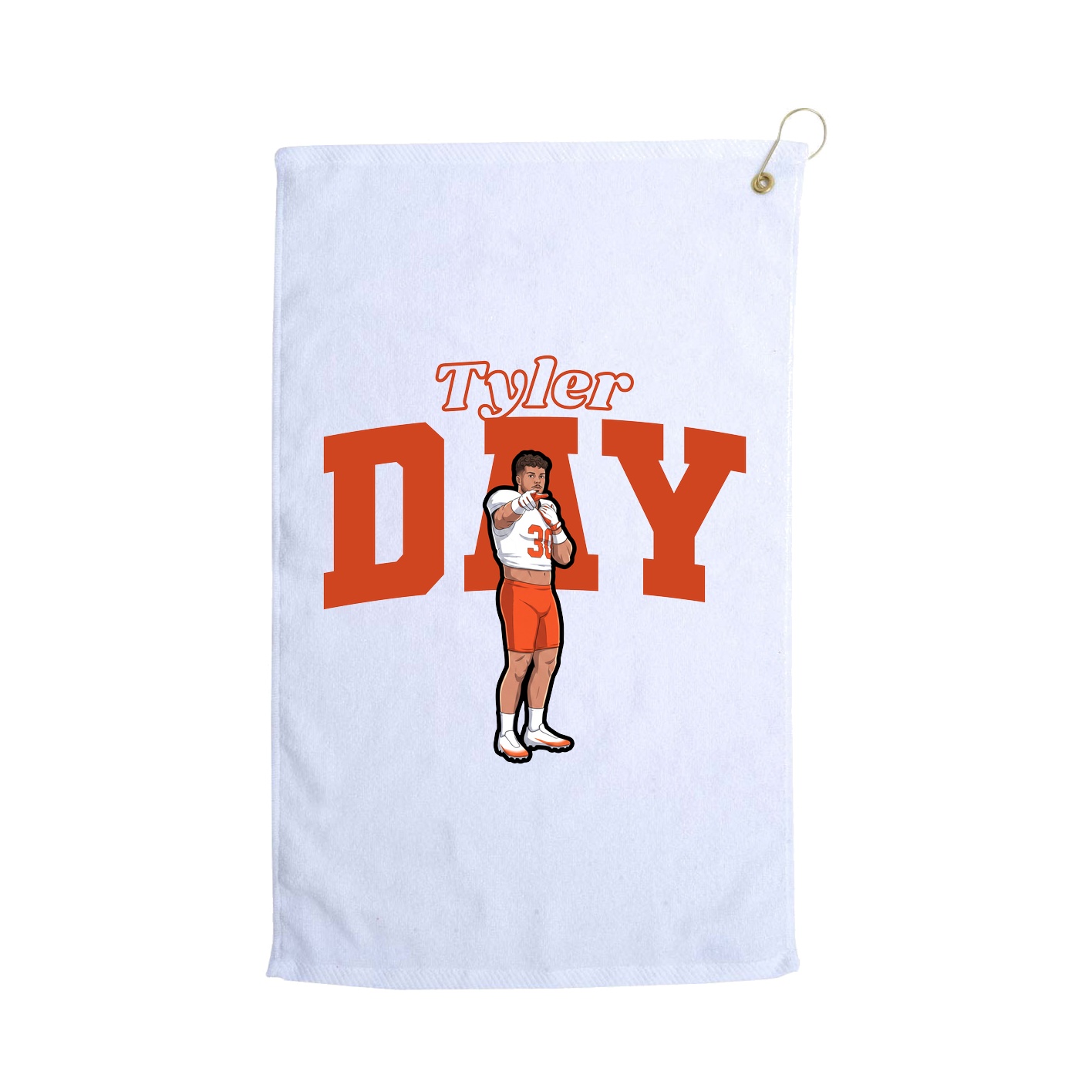Golf Towel — Name Arch in White