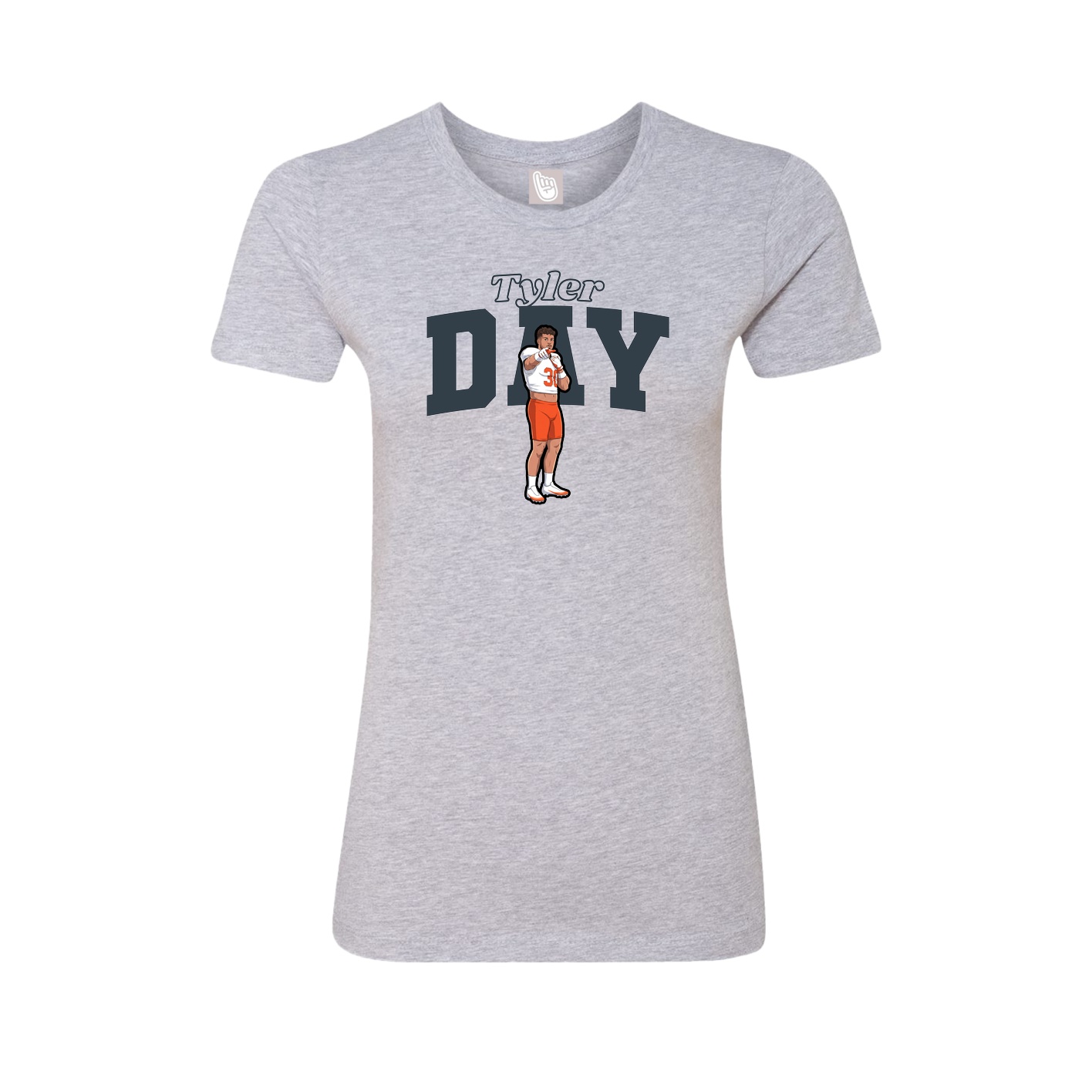 Fitted Women's Tee — Name Arch in Grey