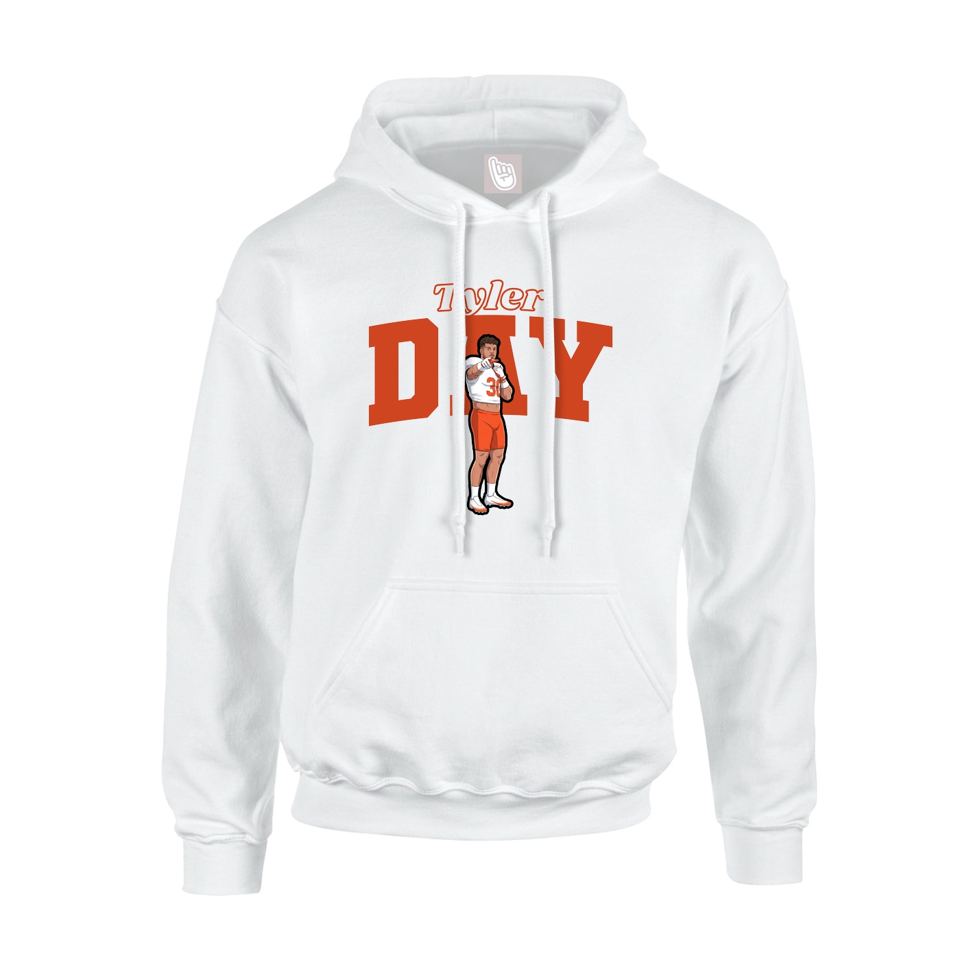 Youth Hoodie — Name Arch in White
