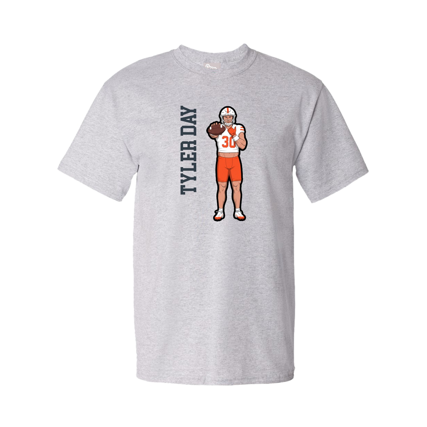 Tee — Name Vertical in Grey