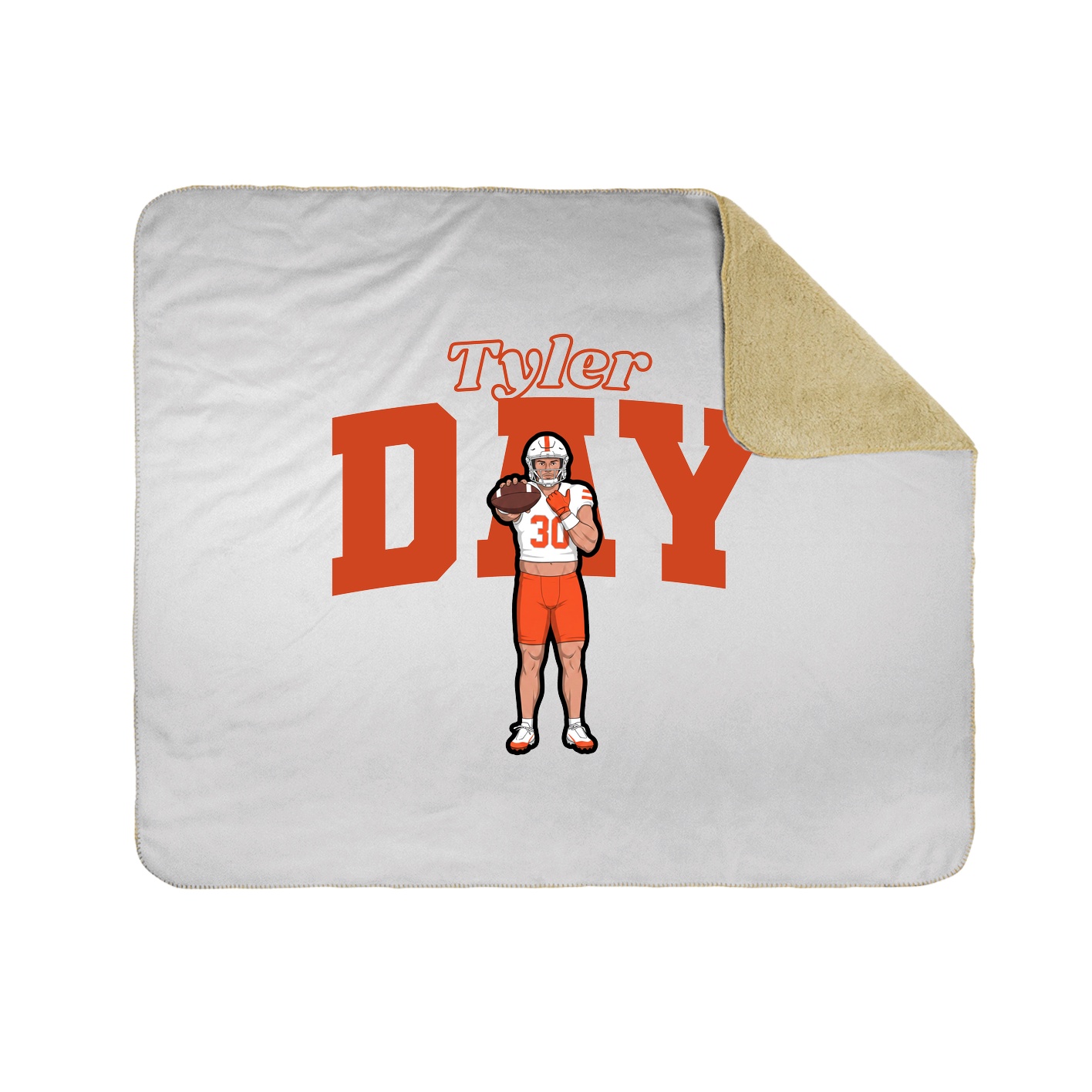 Throw Blanket — Name Arch in White