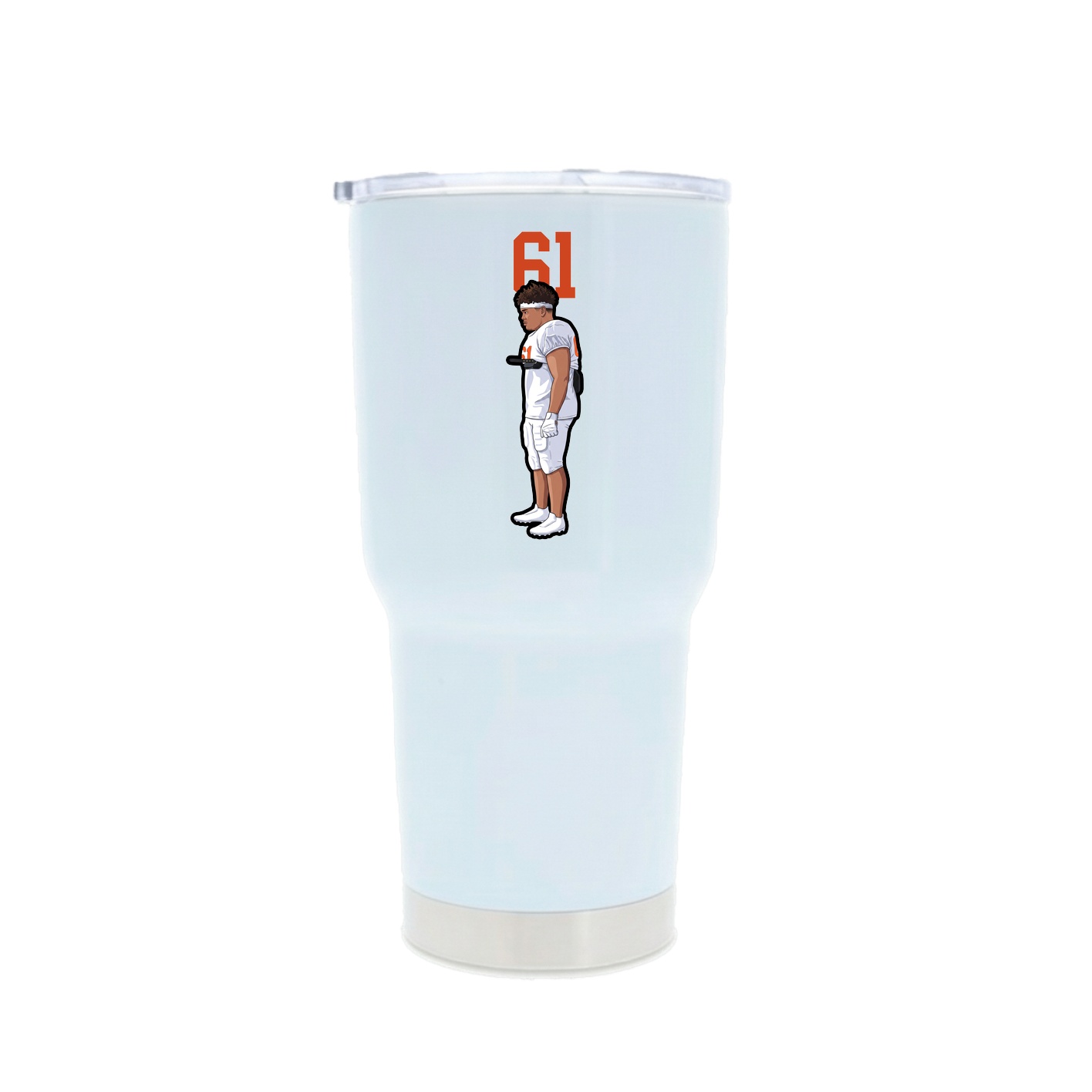 30oz Stainless Steel Tumbler — Number Top in White