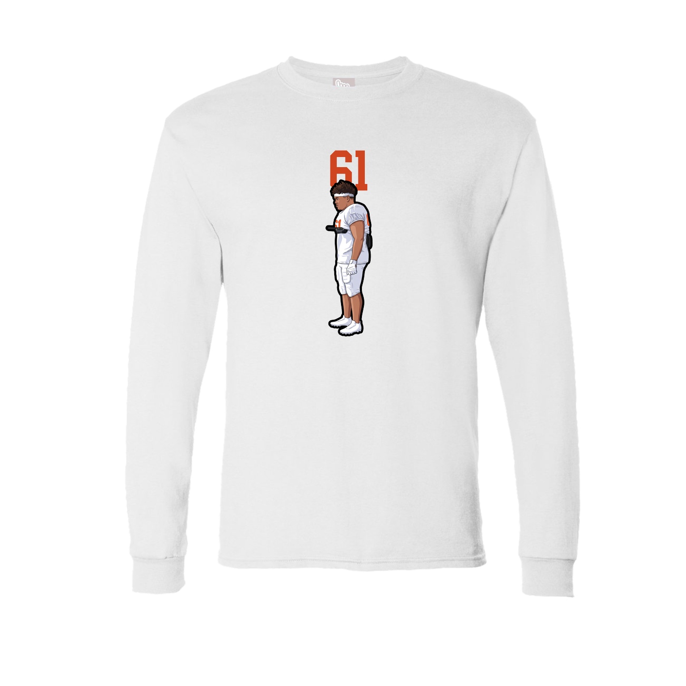 Long Sleeve Tee — Number Top in White