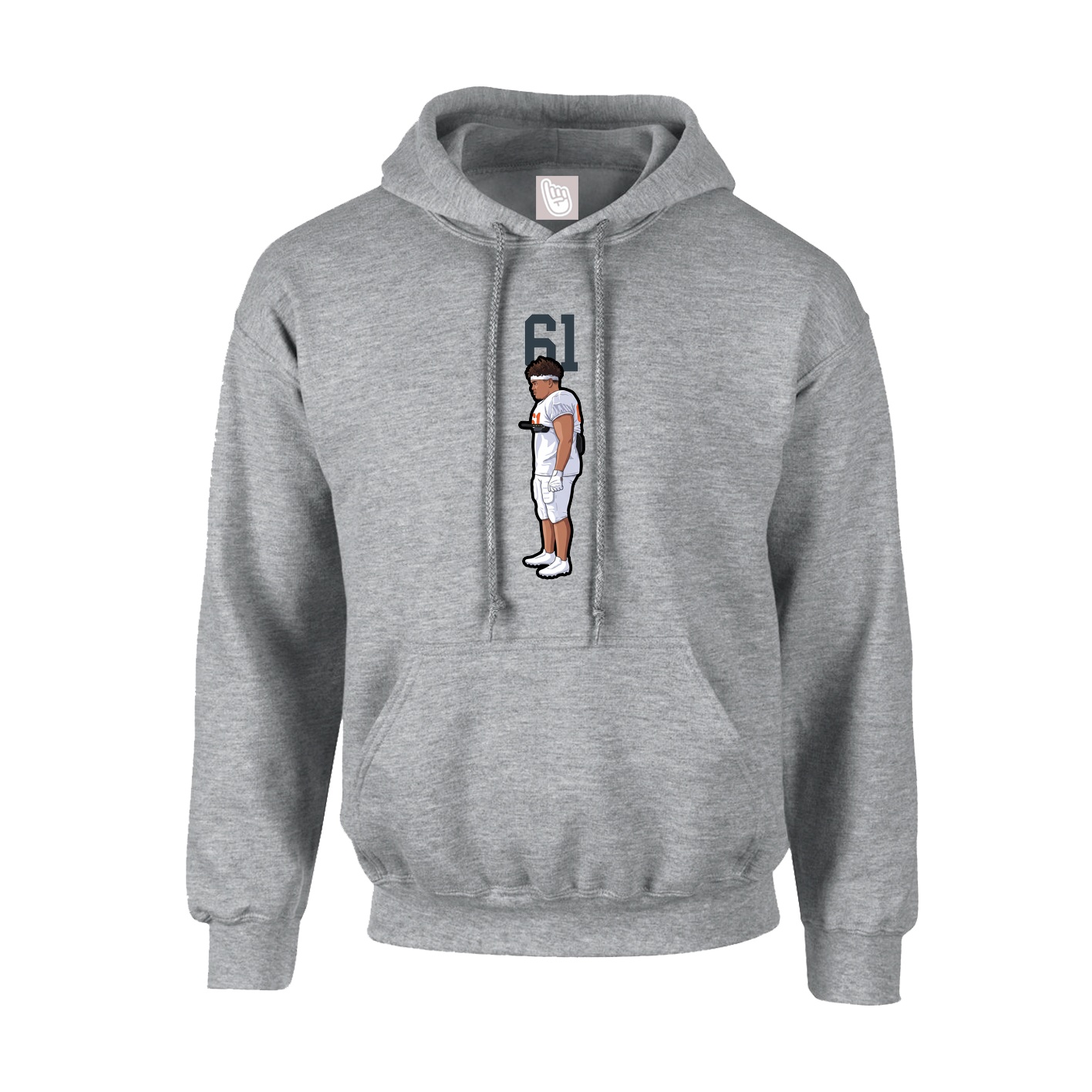 Hoodie — Number Top in Grey