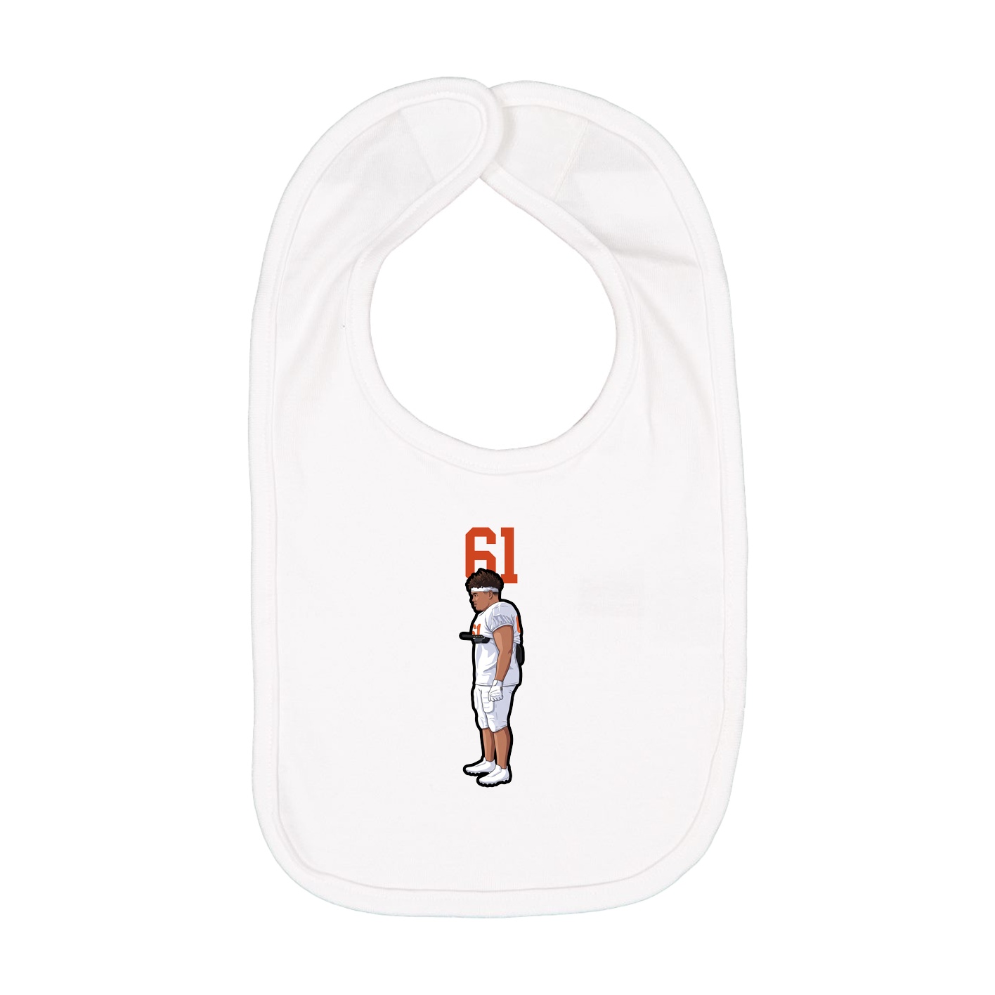Infant Bib — Number Top in White