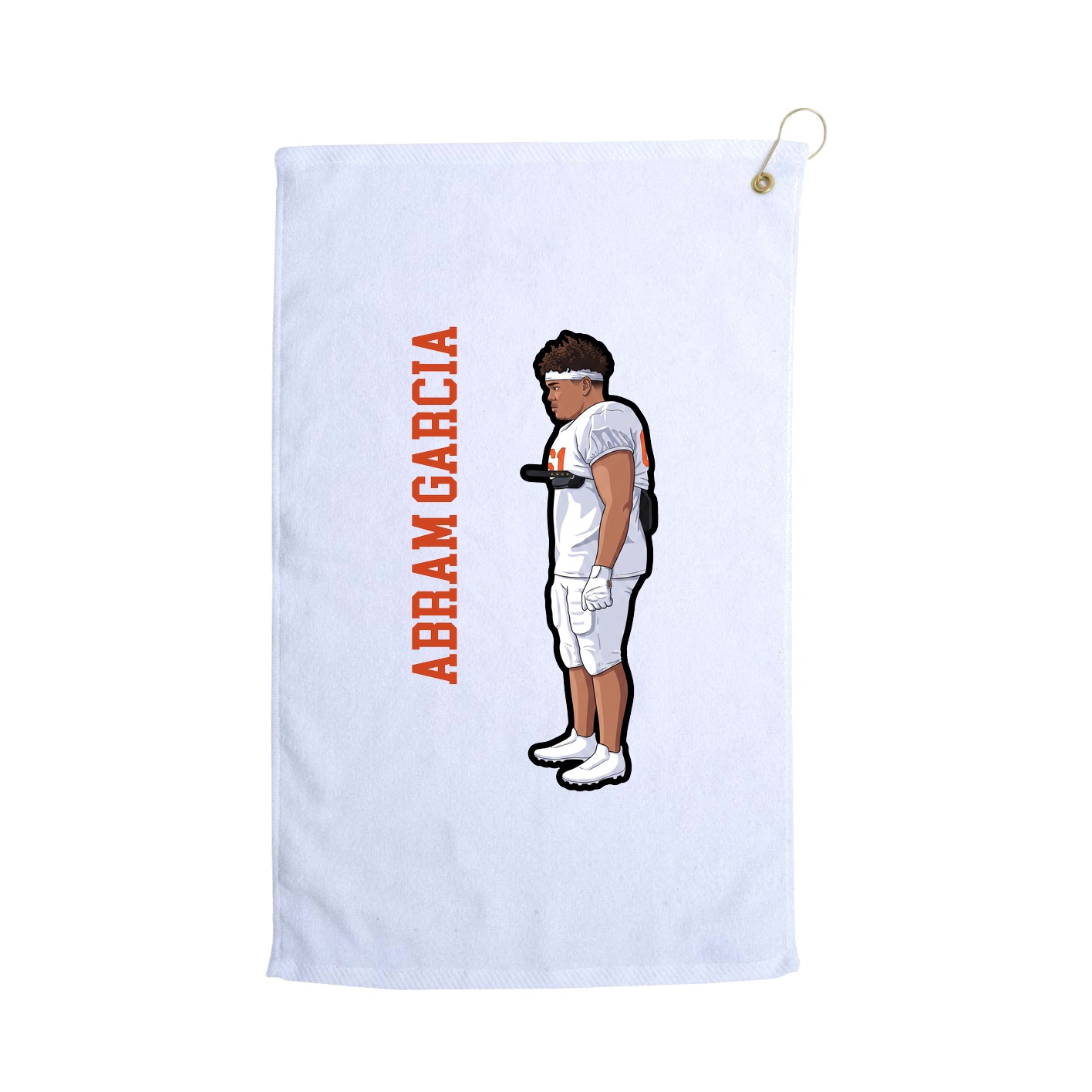 Golf Towel — Name Vertical in White