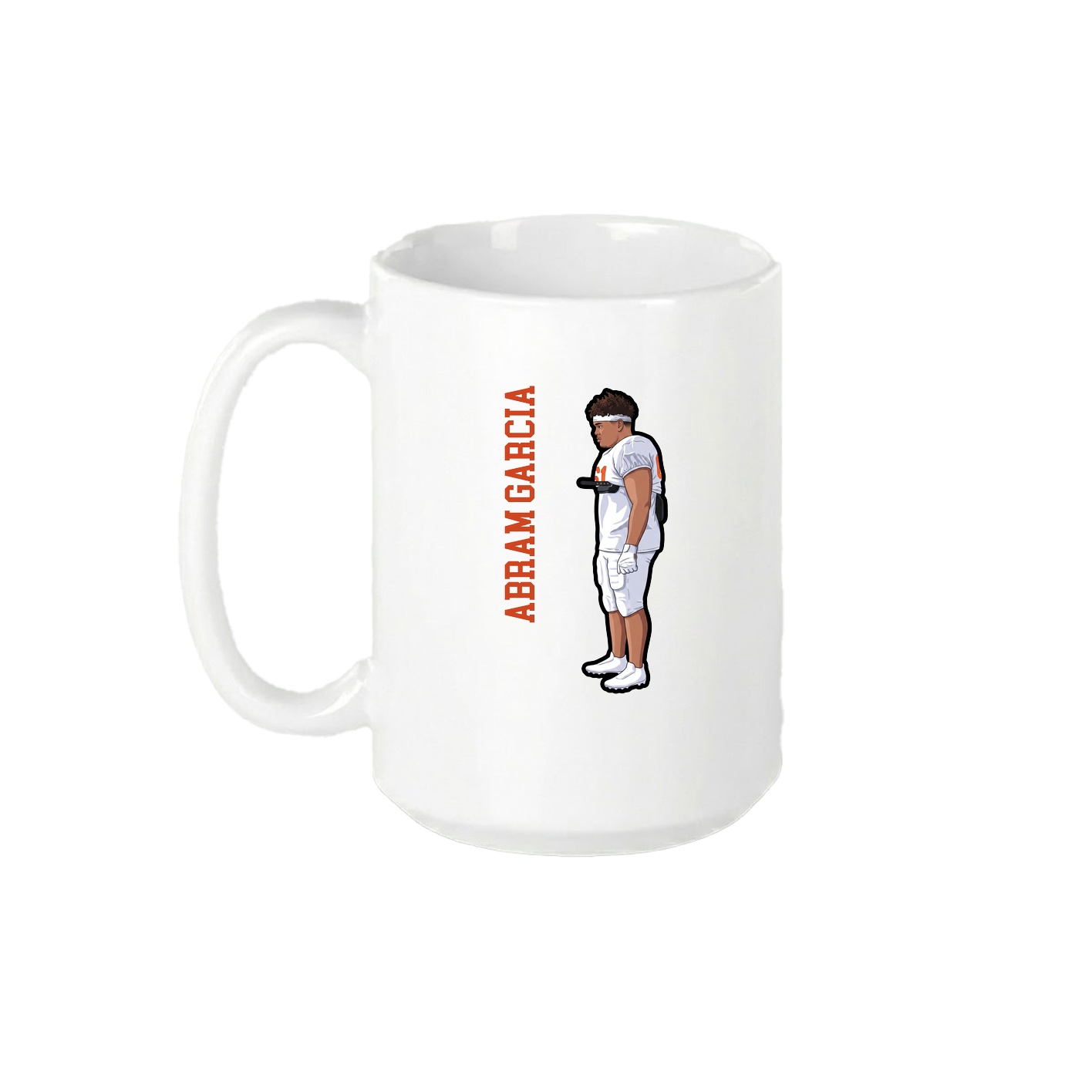 15oz Coffee Mug — Name Vertical in White