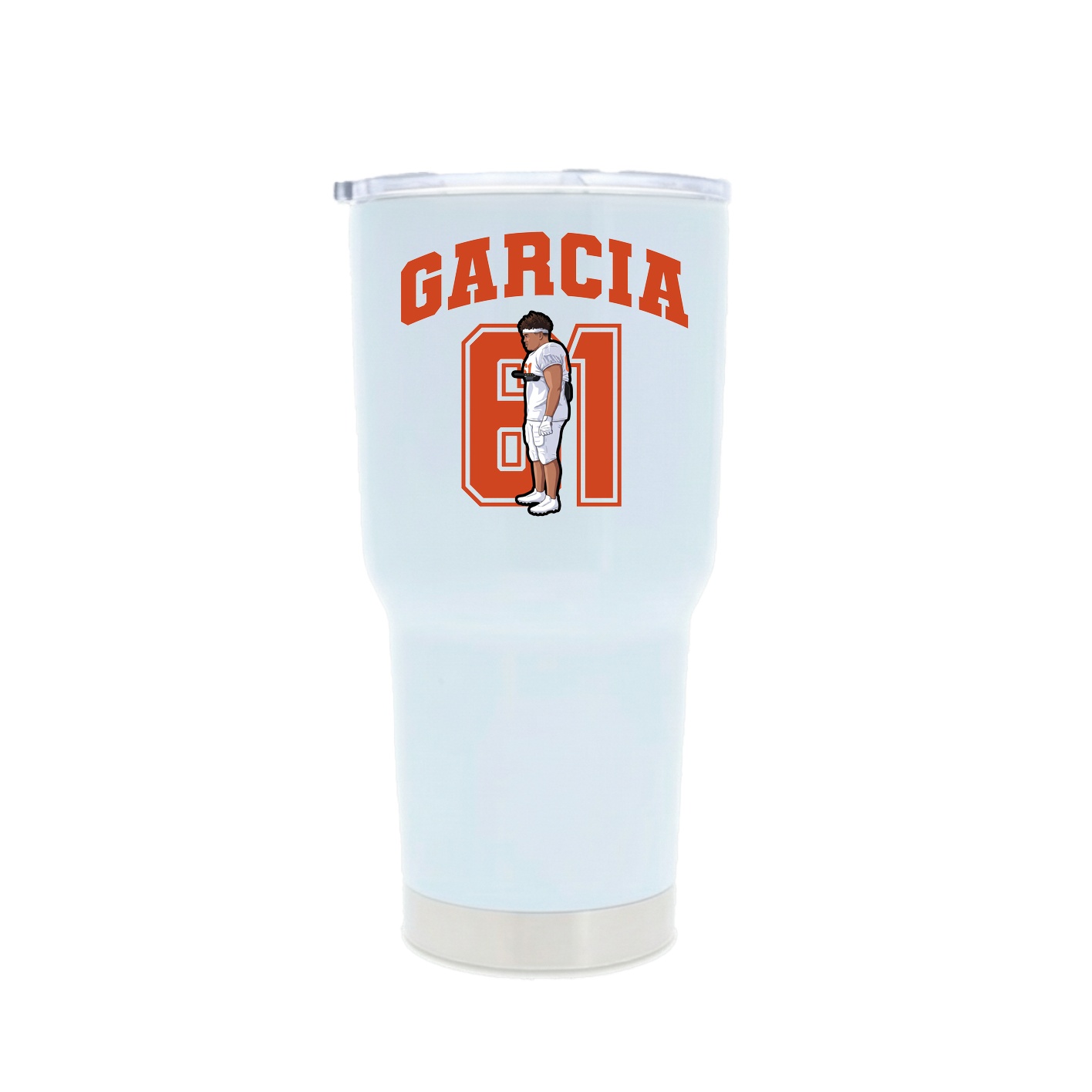 30oz Stainless Steel Tumbler — Number in White