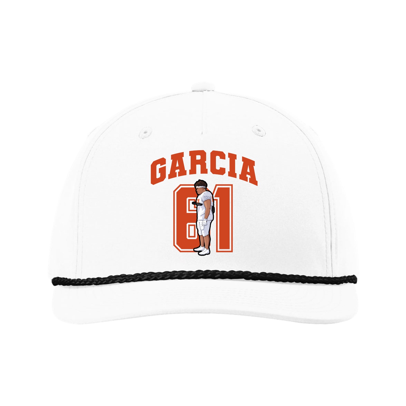 Five-Panel Classic Rope Cap — Number in White