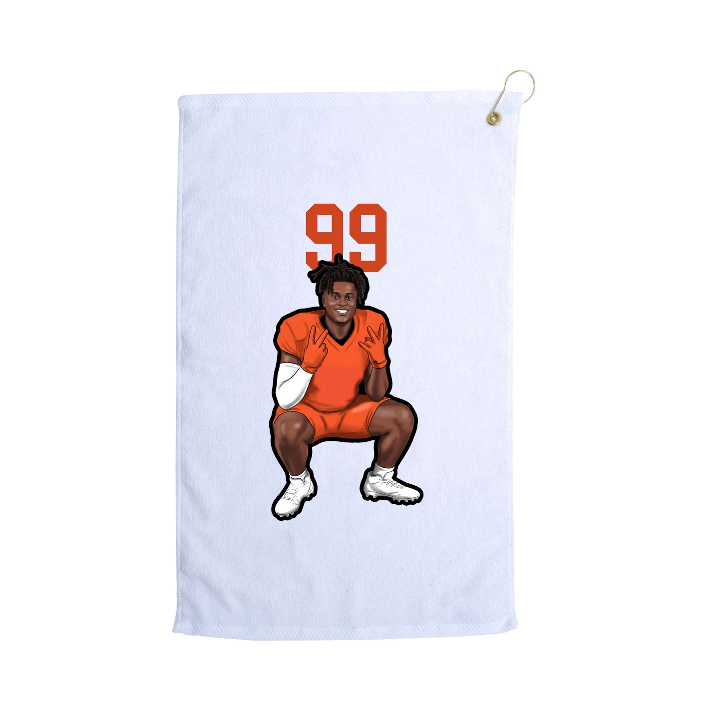 Golf Towel — Number Top in White