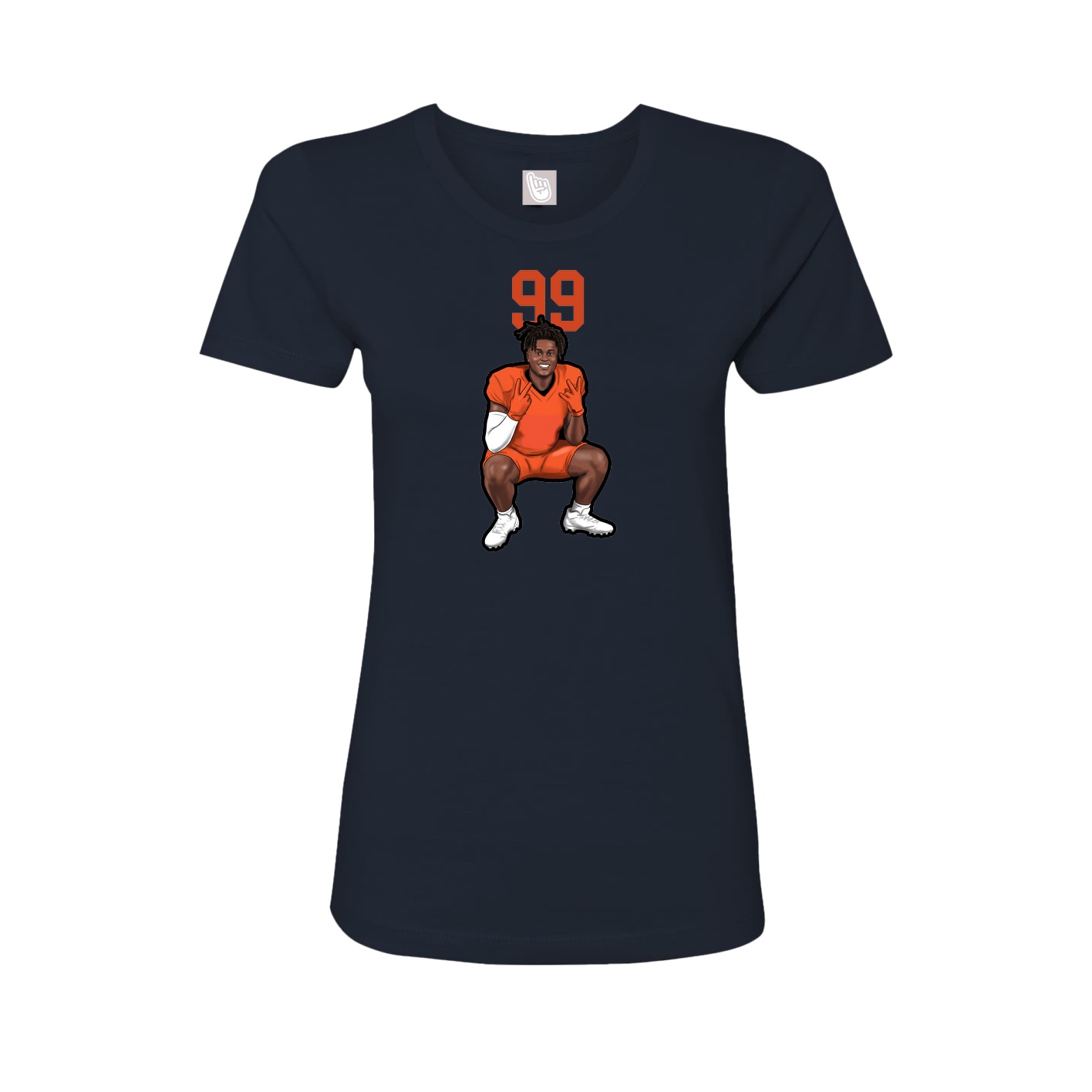 Fitted Women's Tee — Number Top in Navy