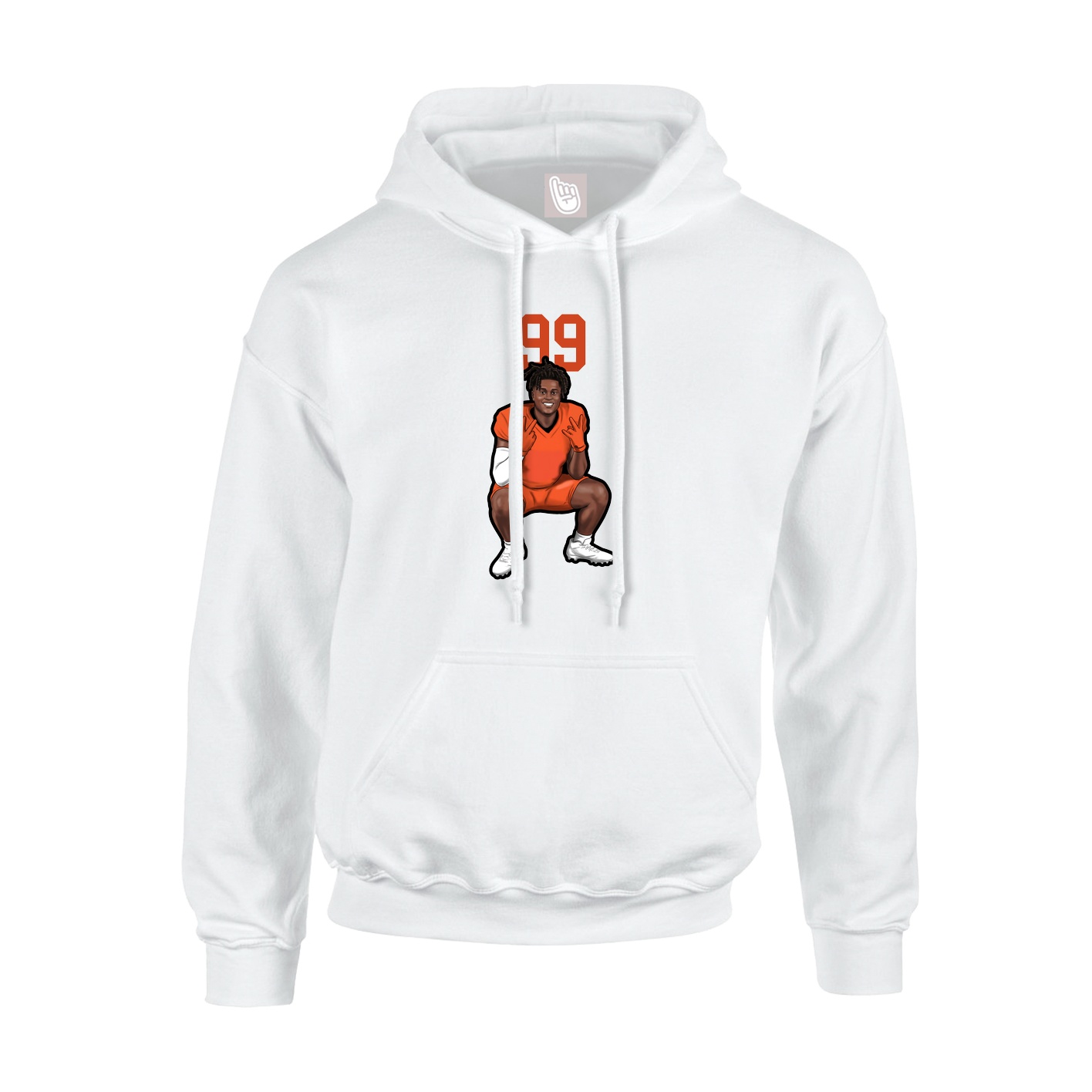 Hoodie — Number Top in White