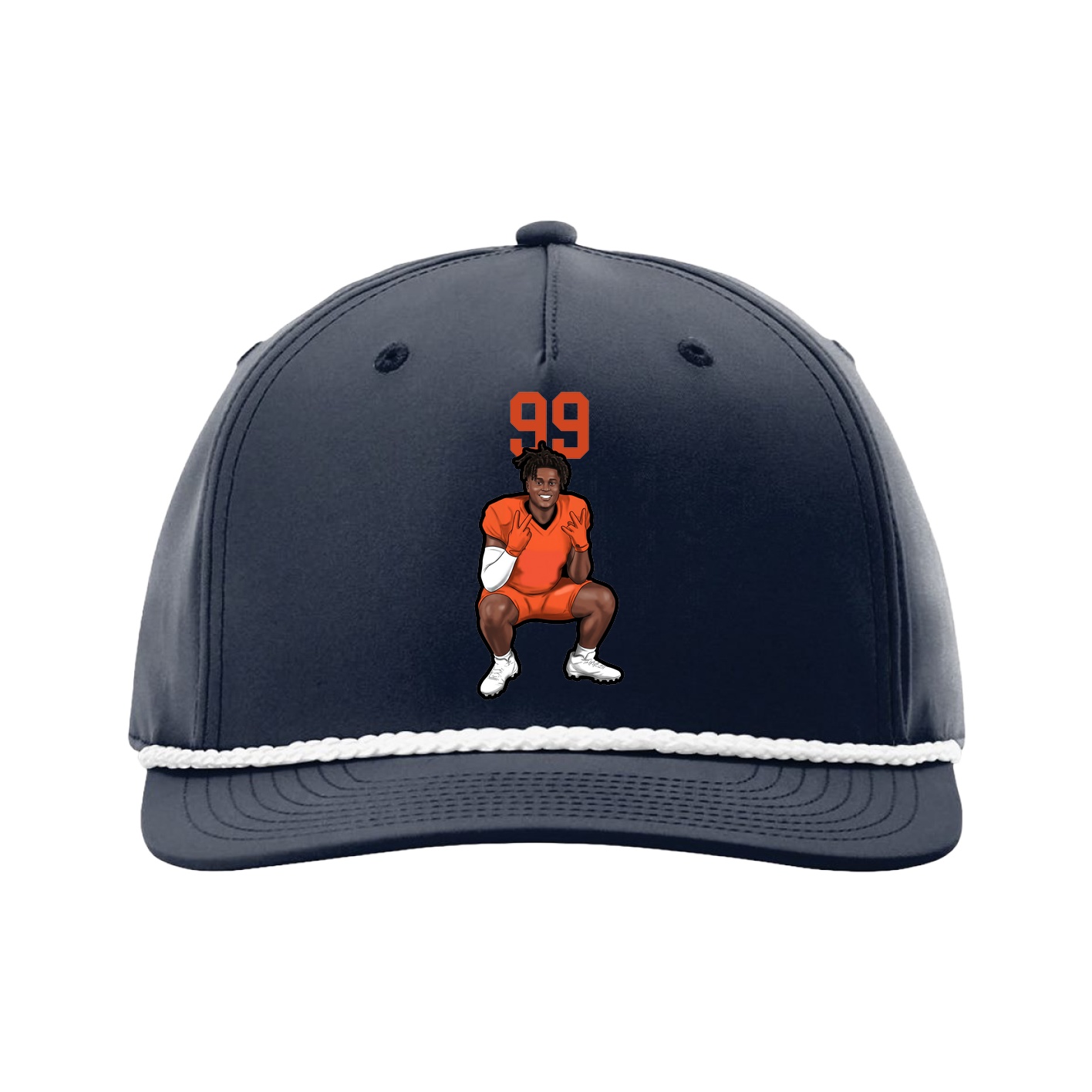 Five-Panel Classic Rope Cap — Number Top in Navy