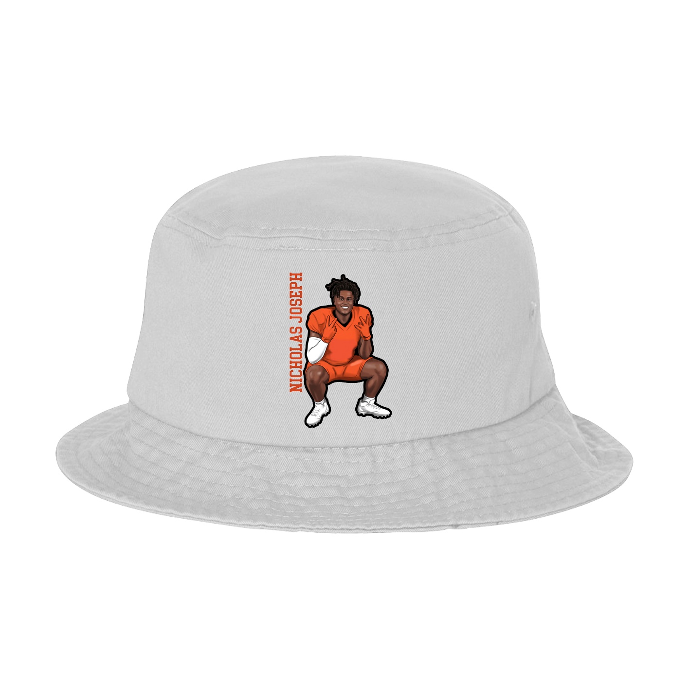 Bucket Cap — Name Vertical in White