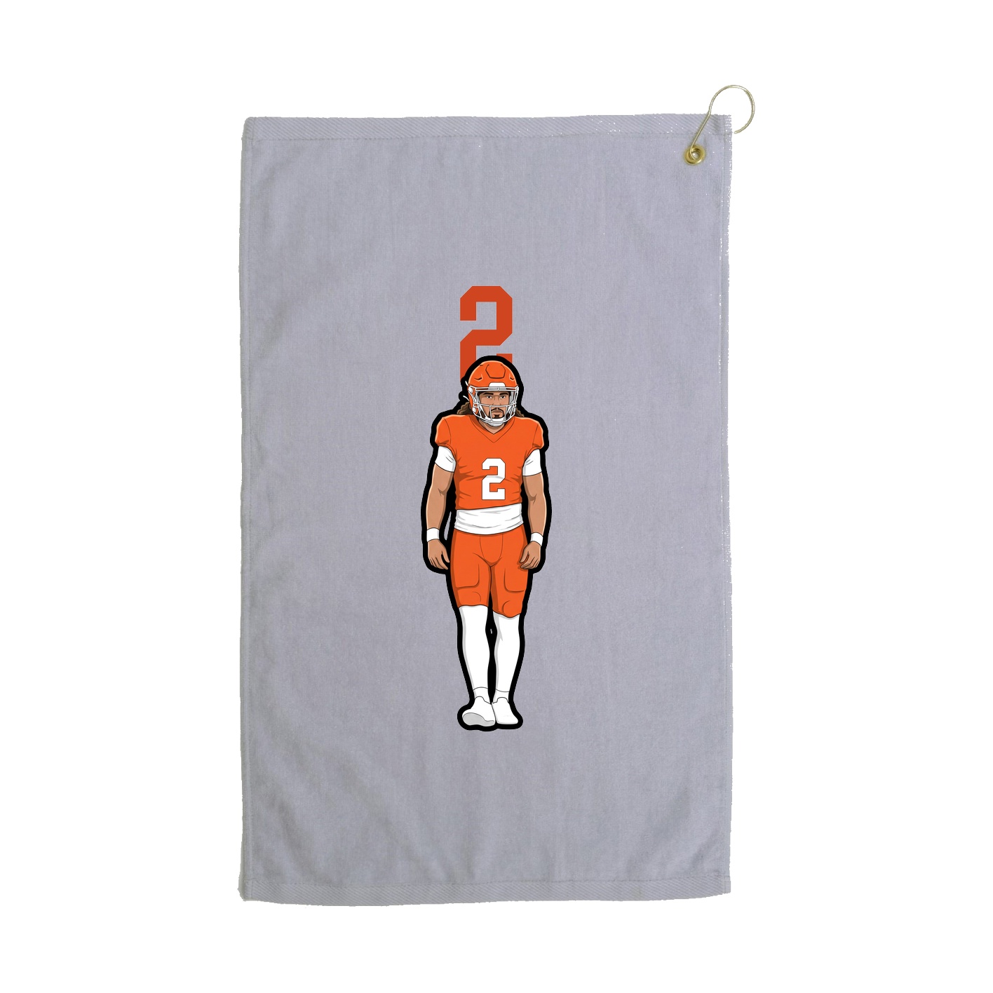 Golf Towel — Number Top in Grey