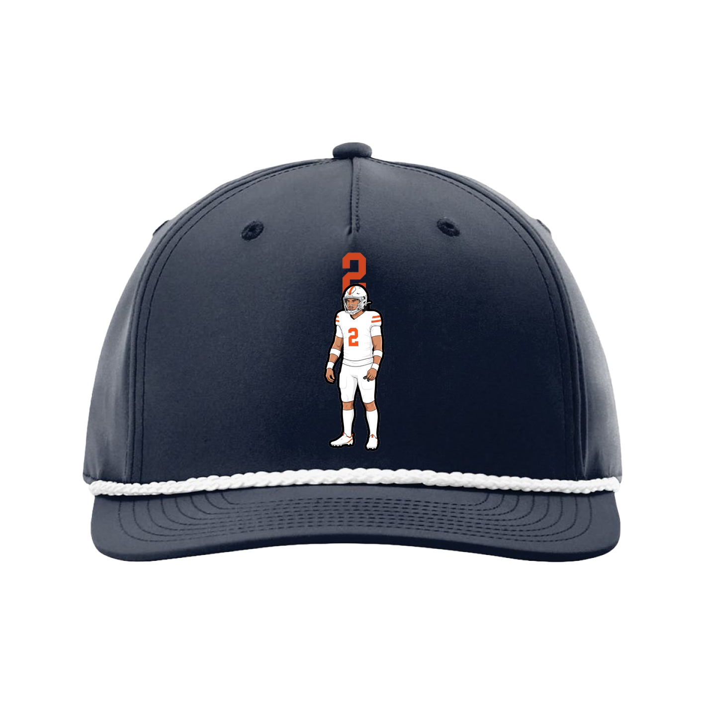 Five-Panel Classic Rope Cap — Number Top in Navy