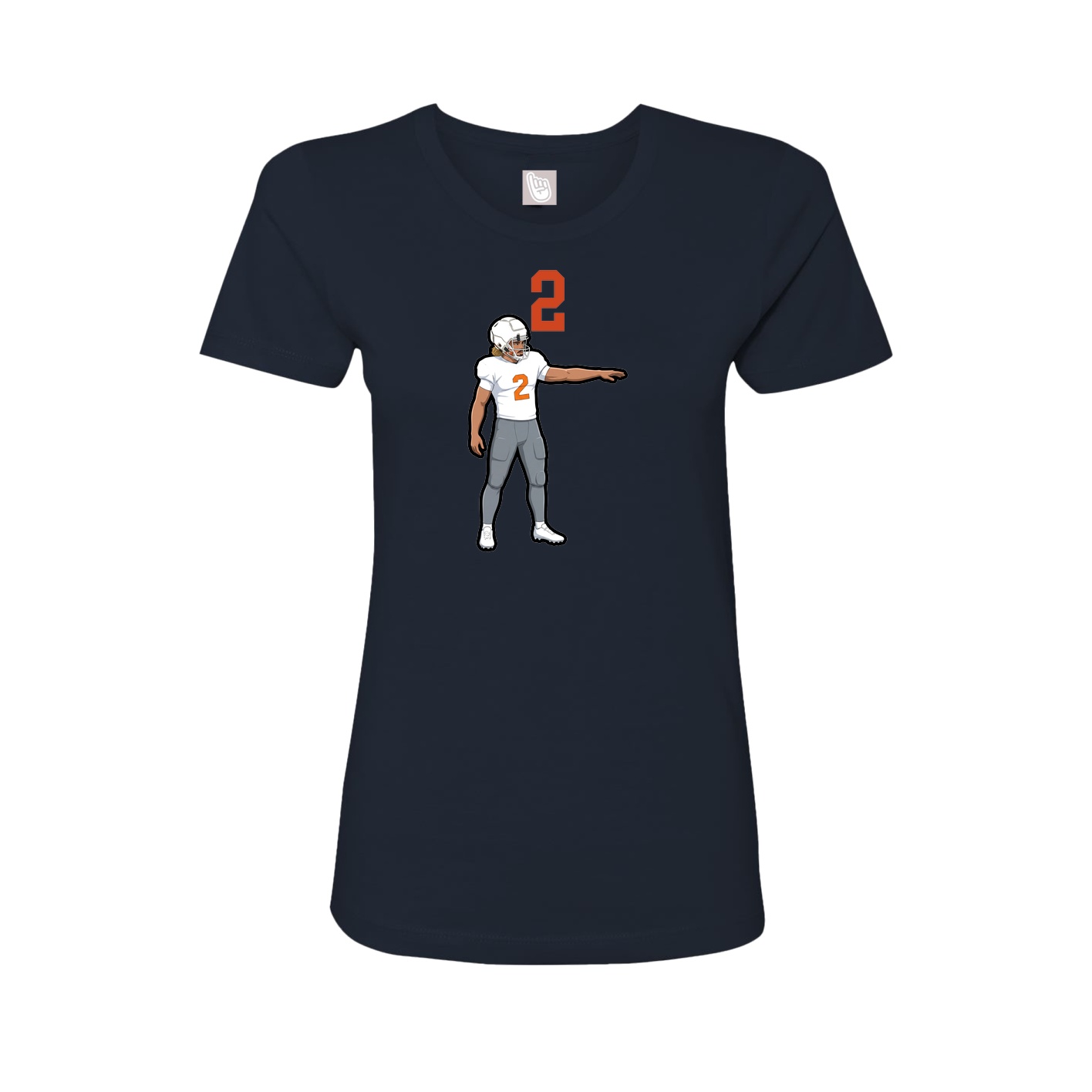 Womens Tee — Number Top in Navy