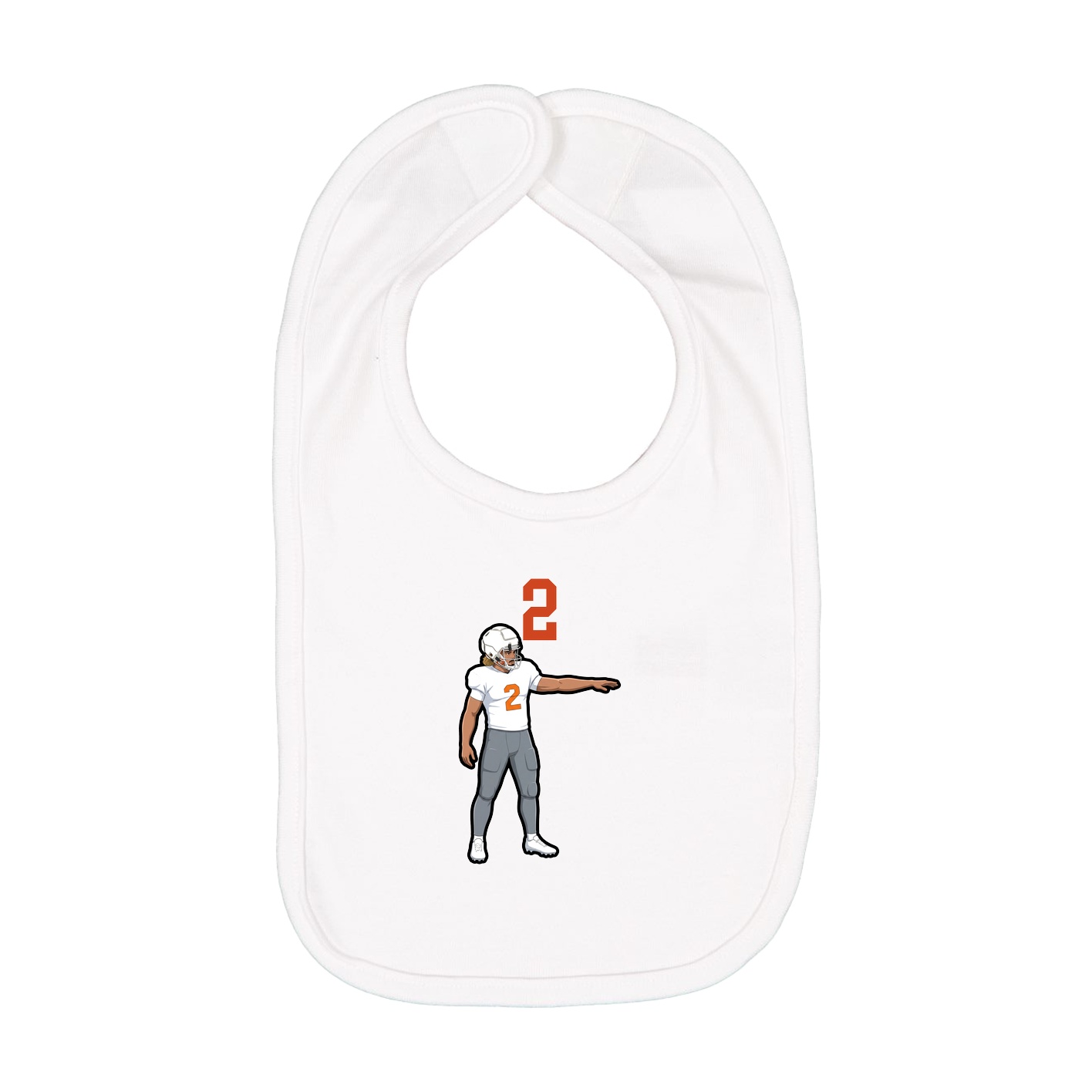 Infant Bib — Number Top in White