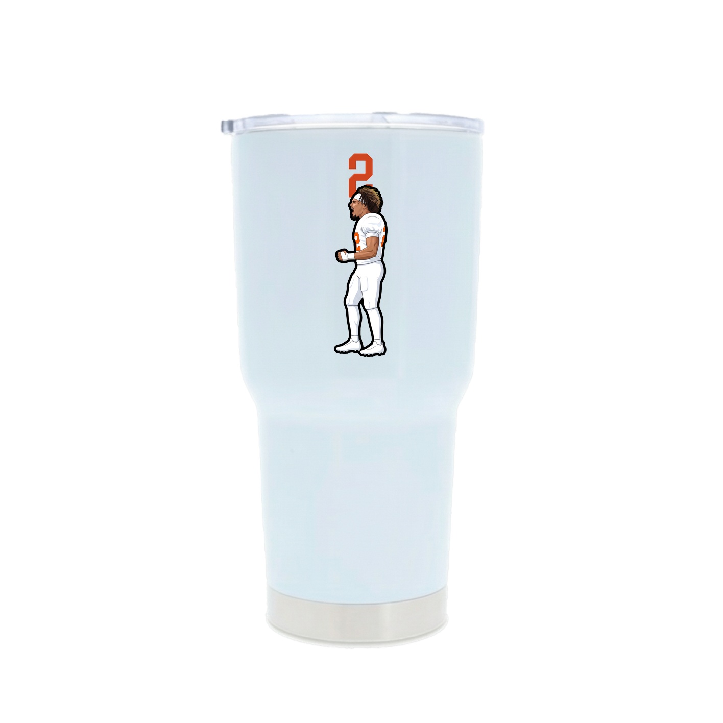 30oz Stainless Steel Tumbler — Number Top in White
