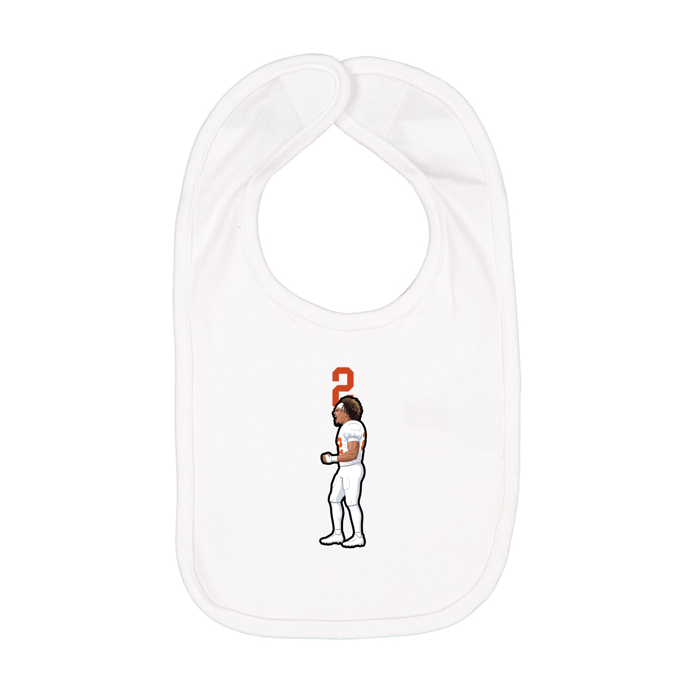 Infant Bib — Number Top in White
