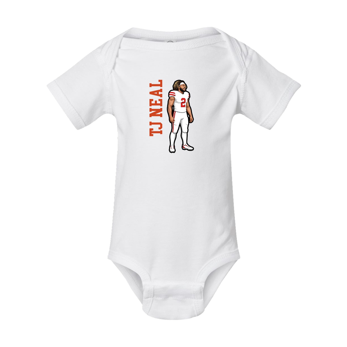 Baby Onesie — Name Vertical in White