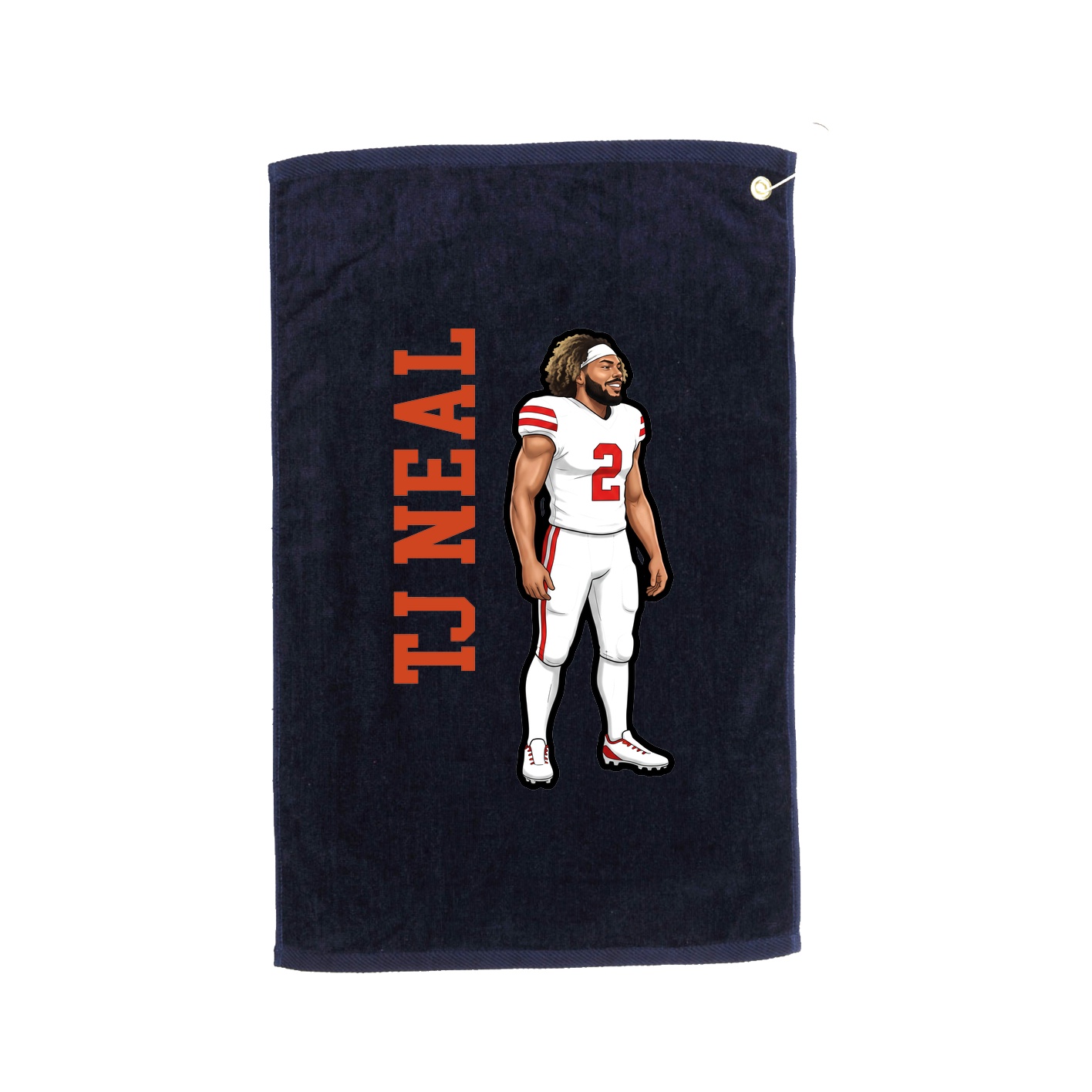 Golf Towel — Name Vertical in Navy