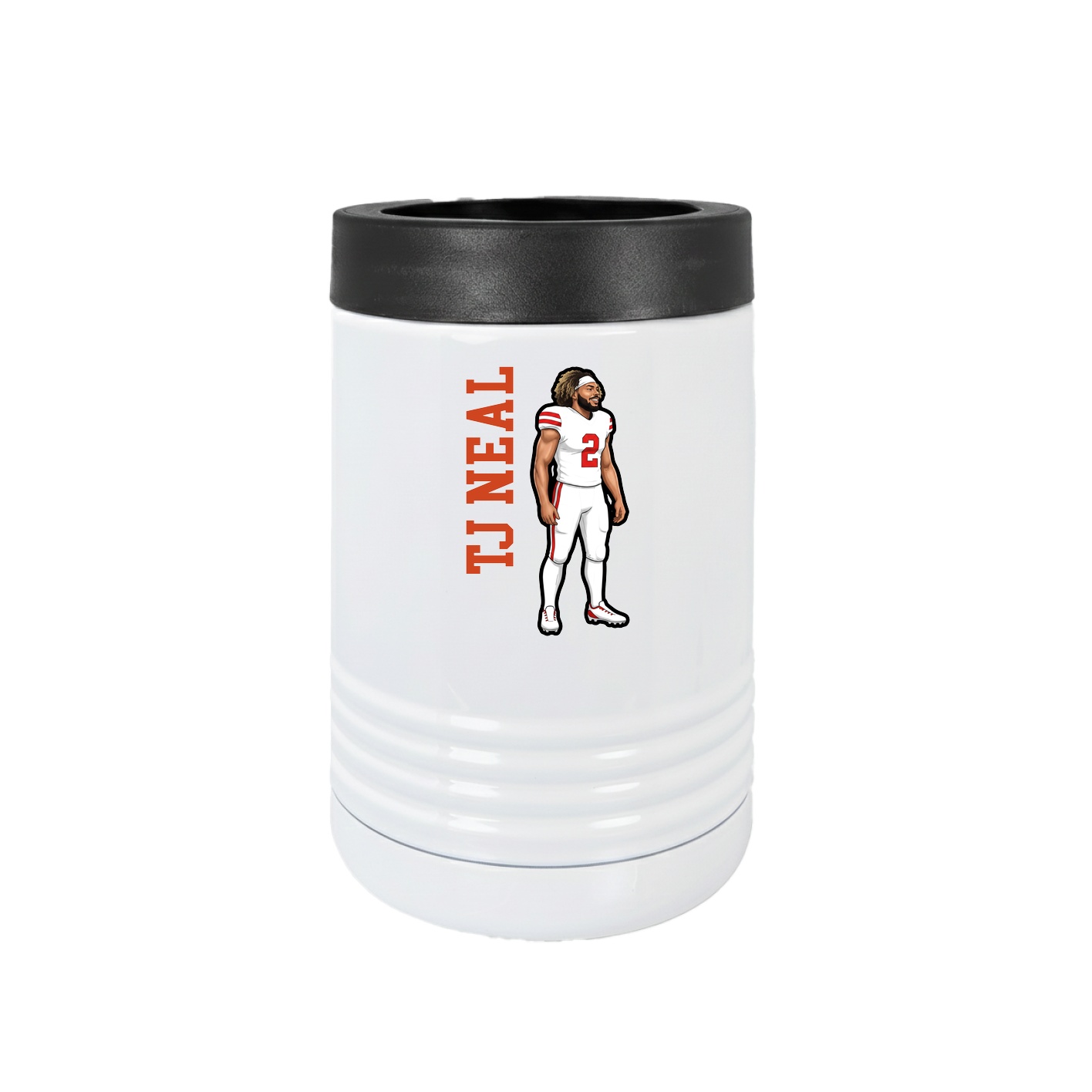 Beverage Holder — Name Vertical in White