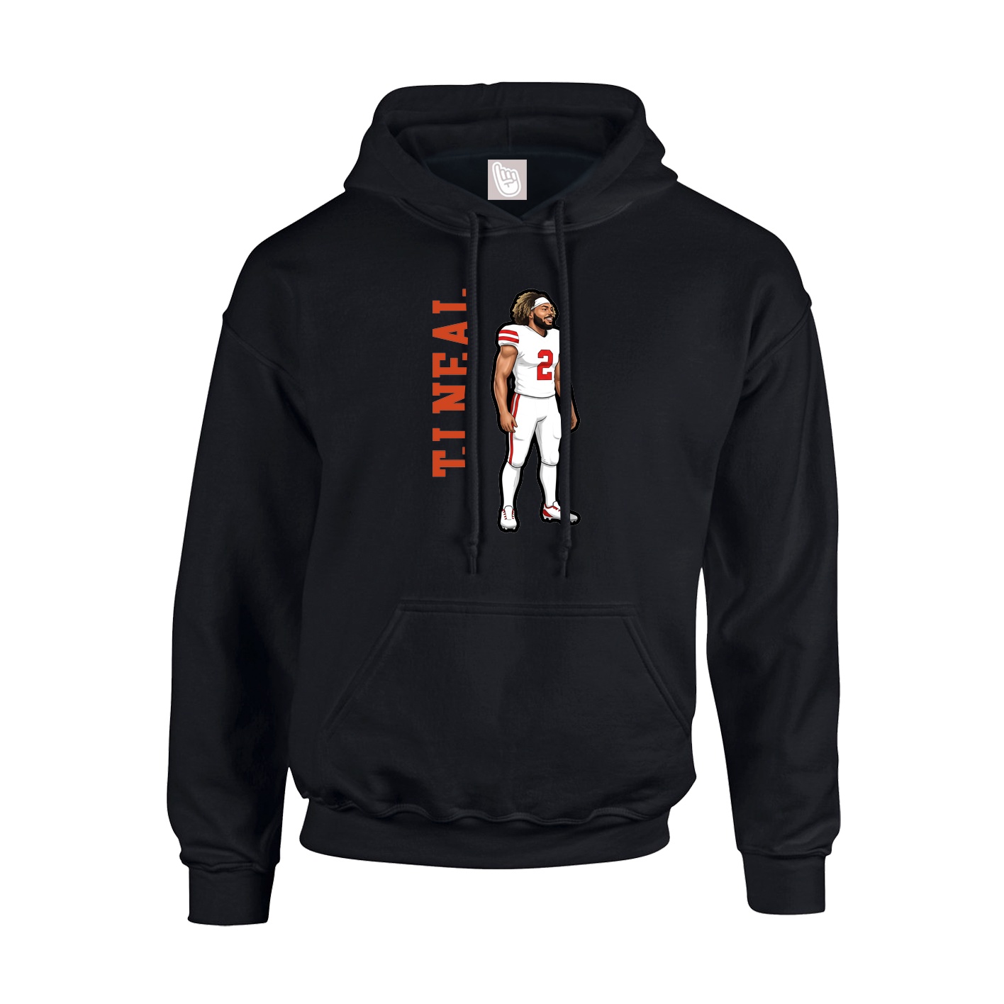 Hoodie — Name Vertical in Black