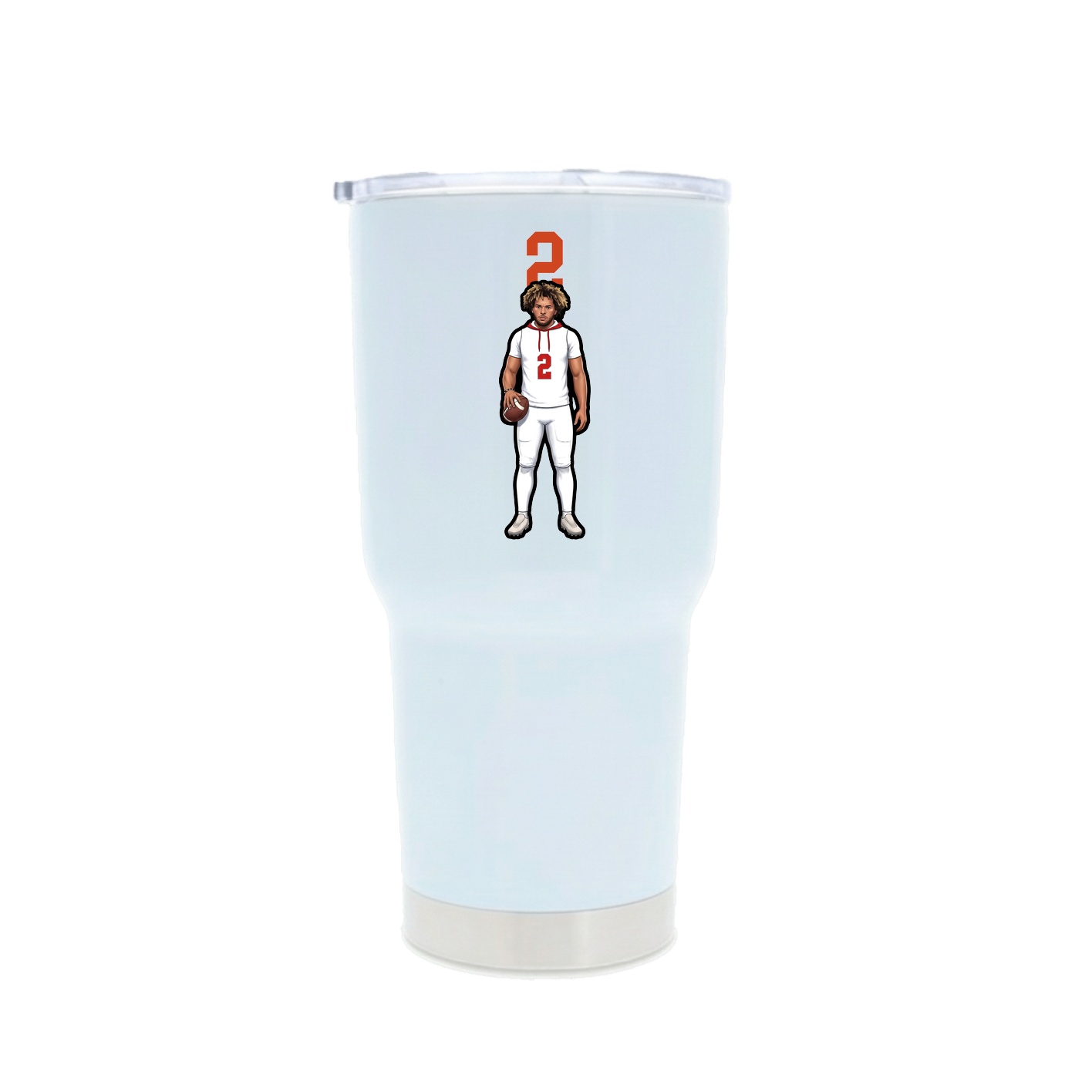 30oz Stainless Steel Tumbler — Number Top in White