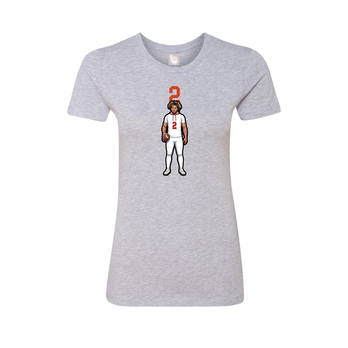 Womens Tee — Number Top in Grey
