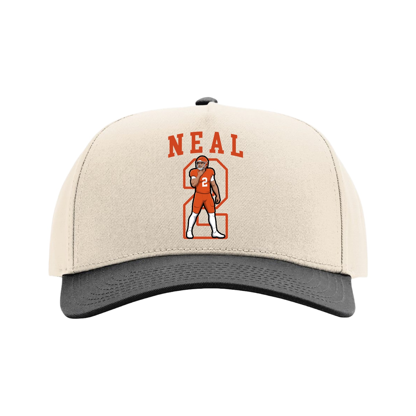 Full Fabric Five-Panel Champ Cap — Shirsey in Cream/Black