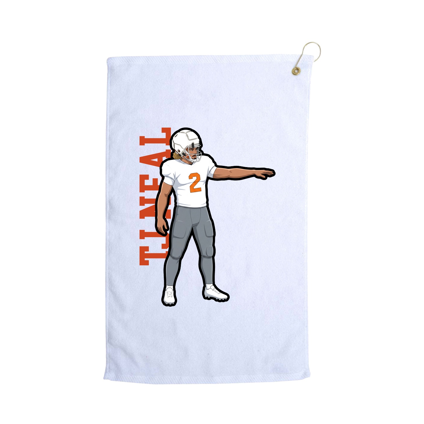 Golf Towel — Name Vertical in White