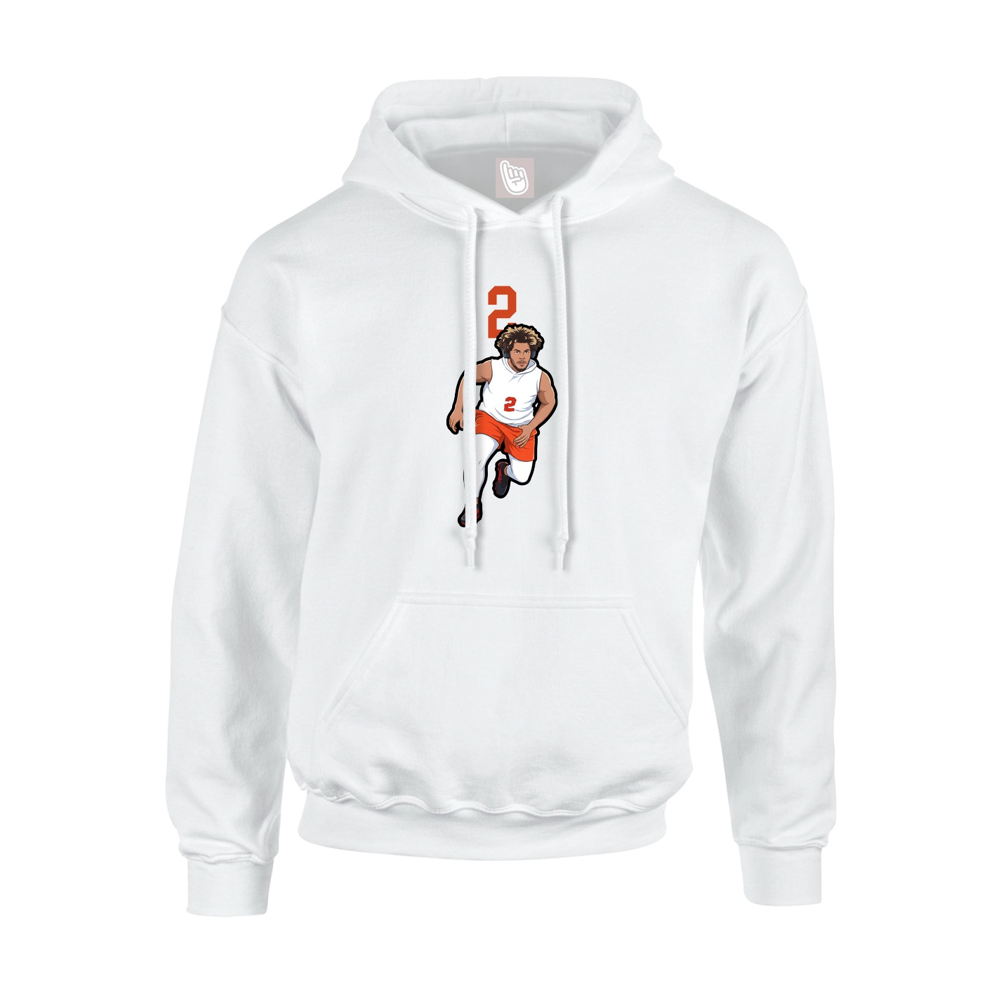 Youth Hoodie — Number Top in White