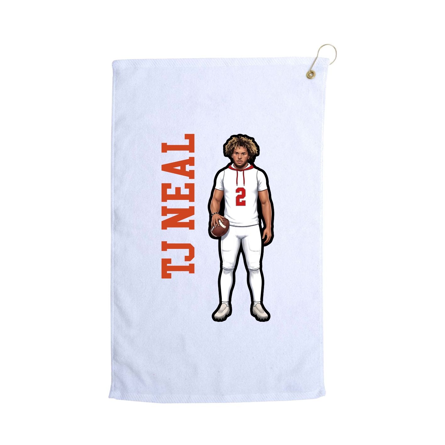 Golf Towel — Name Vertical in White