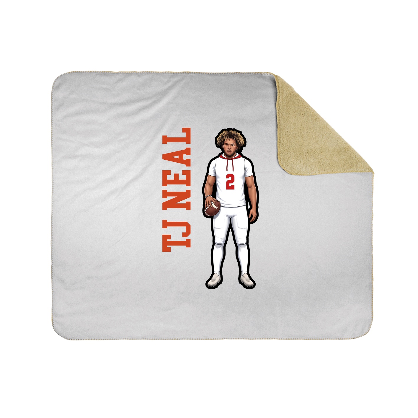 Throw Blanket — Name Vertical in White
