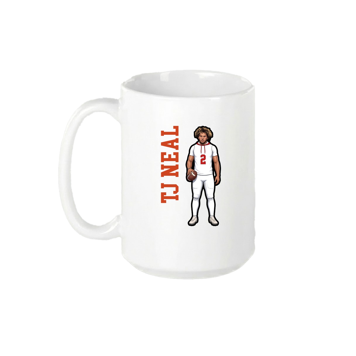 15oz Coffee Mug — Name Vertical in White