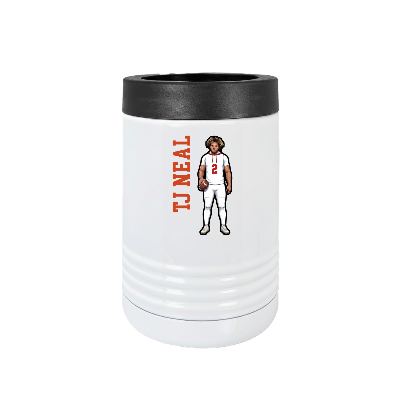Beverage Holder — Name Vertical in White