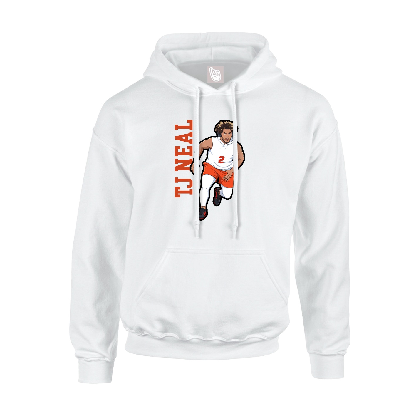 Hoodie — Name Vertical in White
